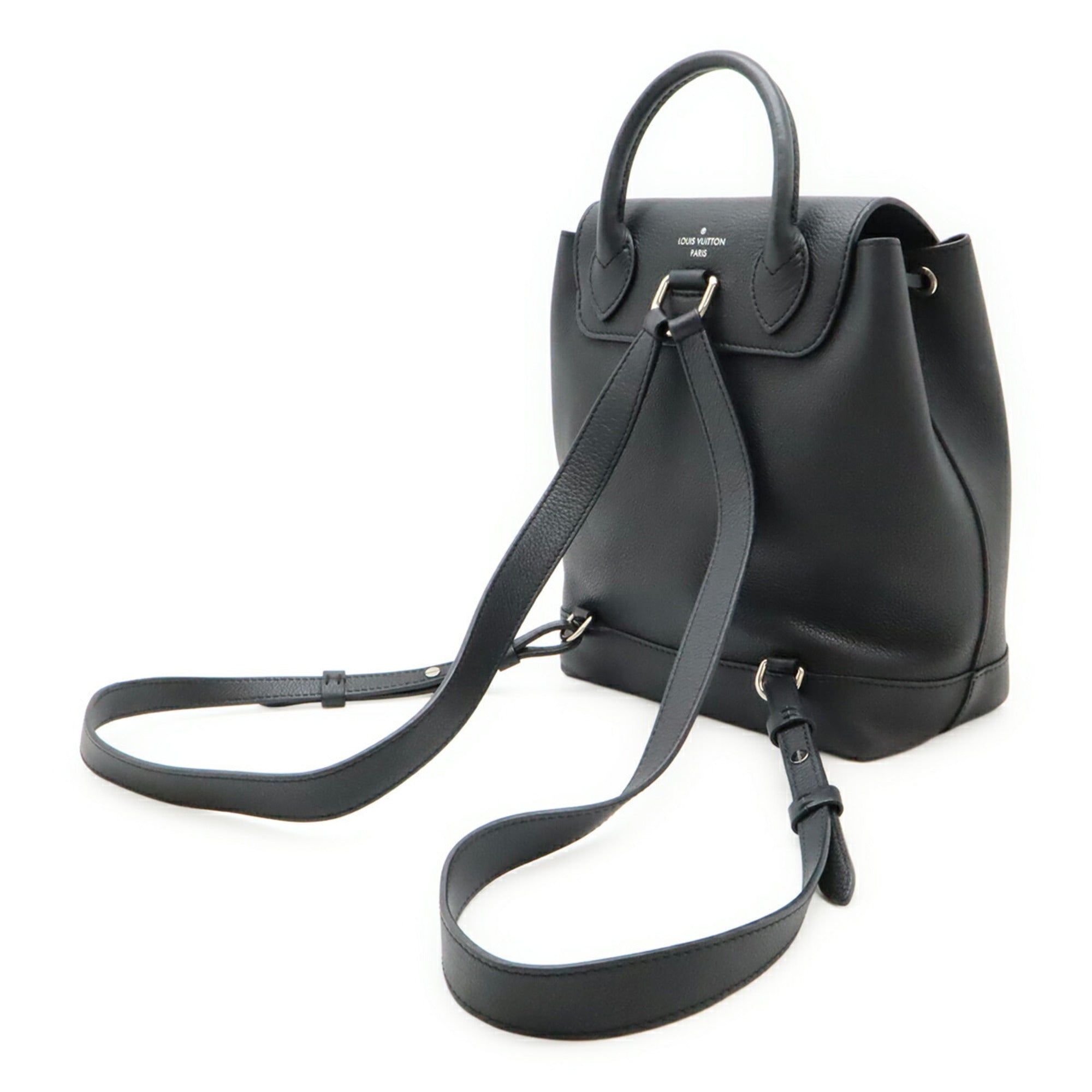 Louis Vuitton Noir Leather Backpack (Pre-Owned)
