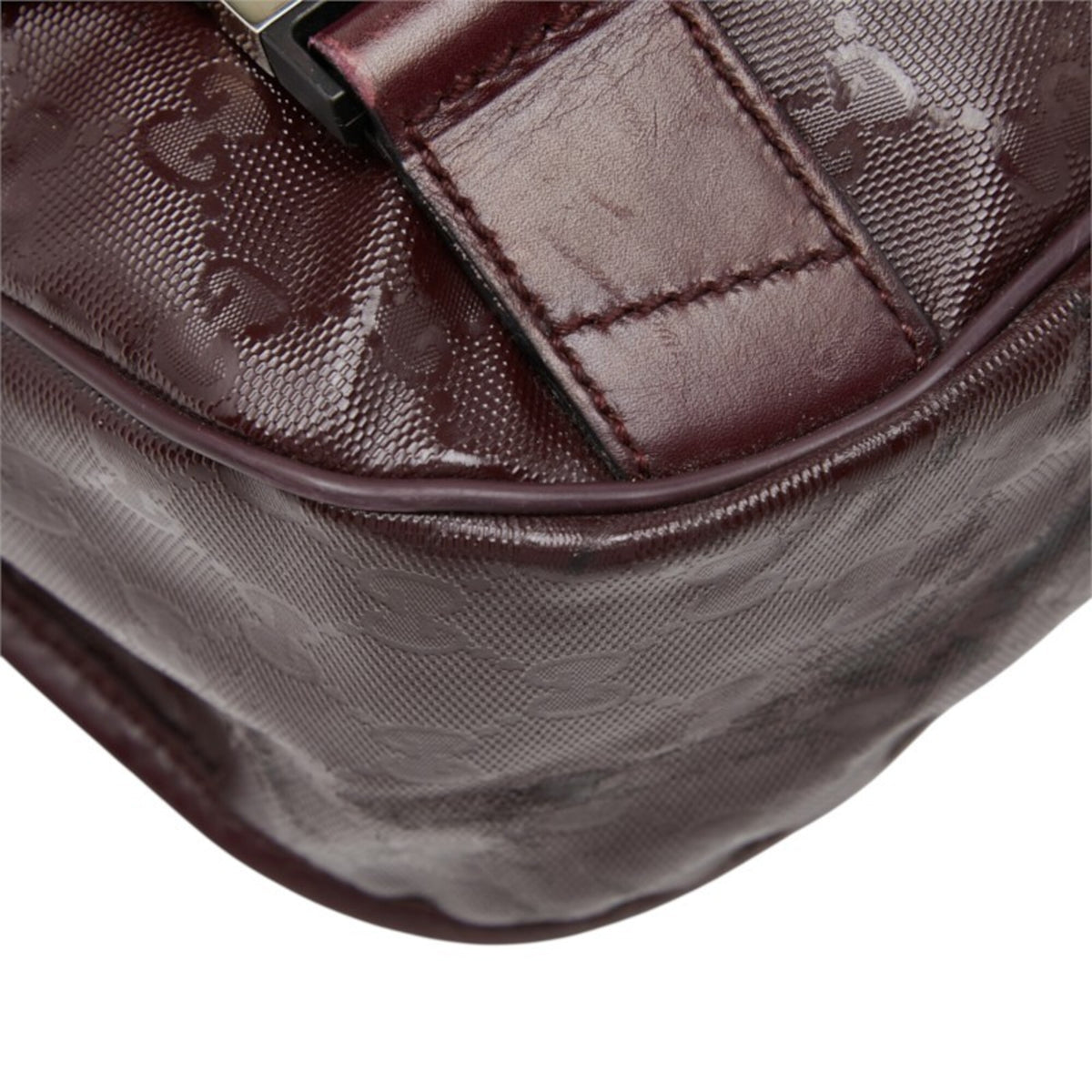 Gucci Red Color Wine Pvc Leather Messenger Bag Shoulder Bag (Pre-Owned)
