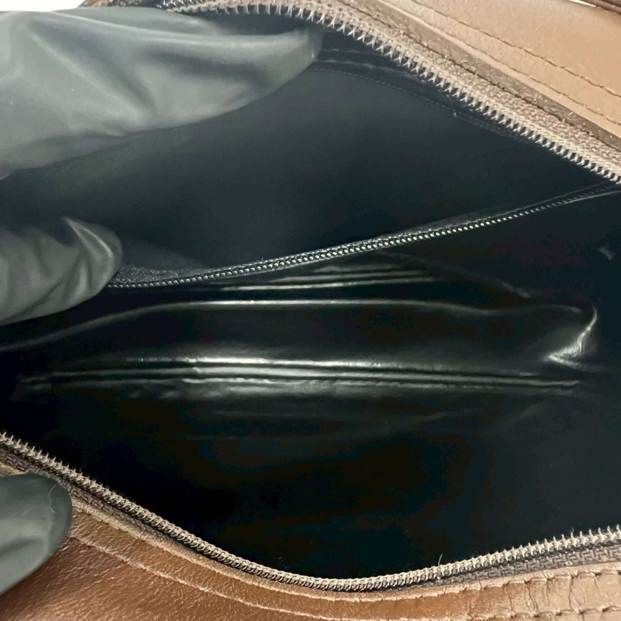 Burberry Beige Black Brown Red Color White Canvas Leather Shoulder Bag (Pre-Owned)