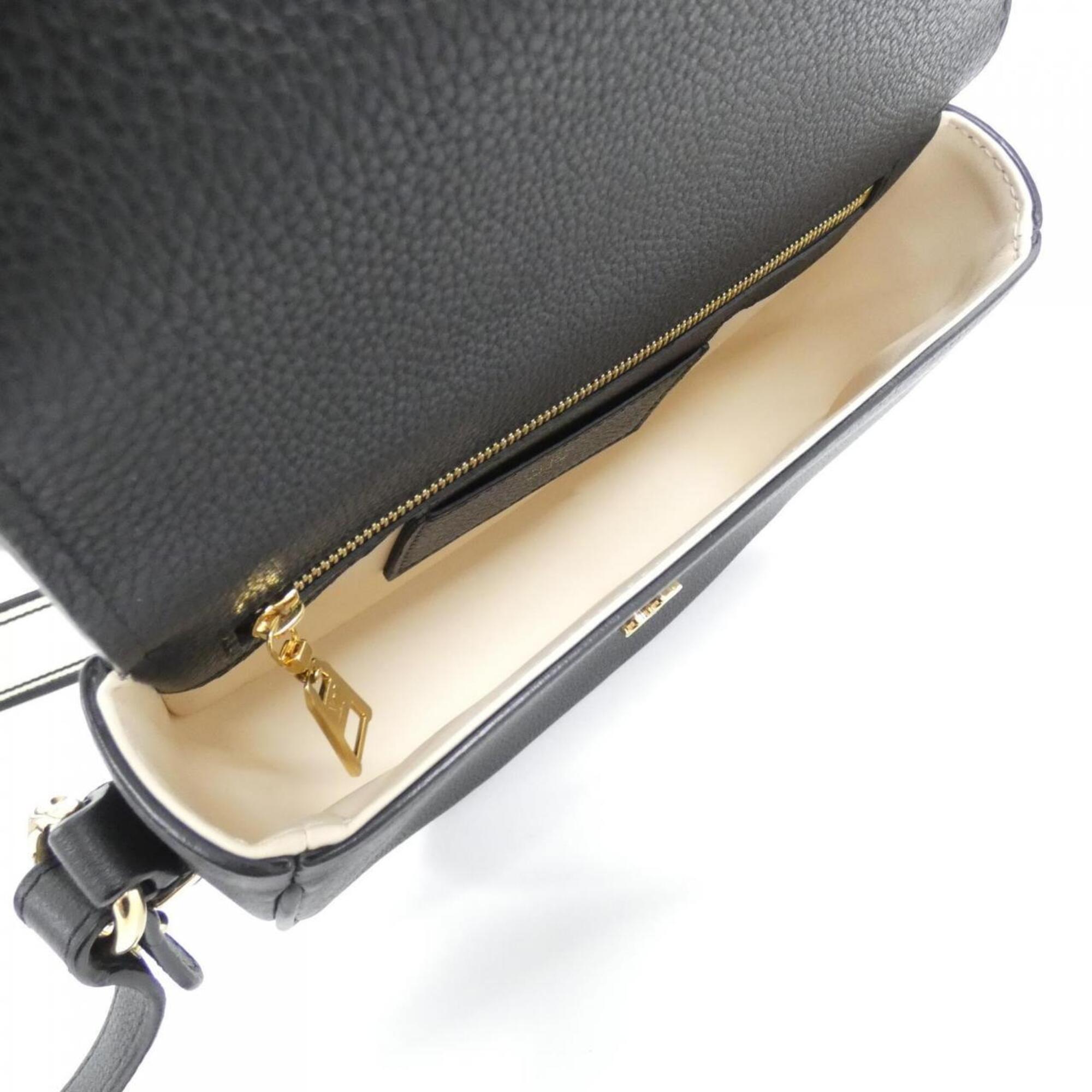 Louis Vuitton Black Leather Shoulder Bag (Pre-Owned)