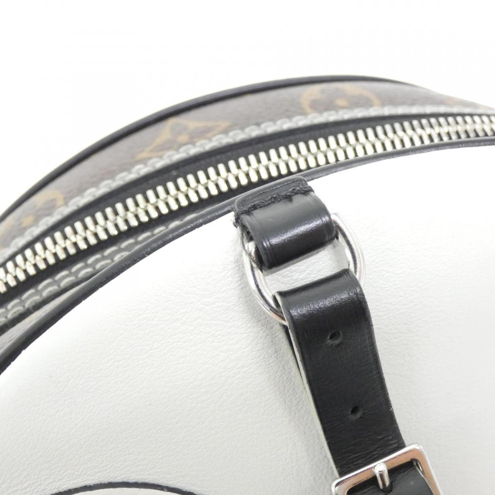 Louis Vuitton Blanc Leather Coated Canvas Shoulder Bag (Pre-Owned)