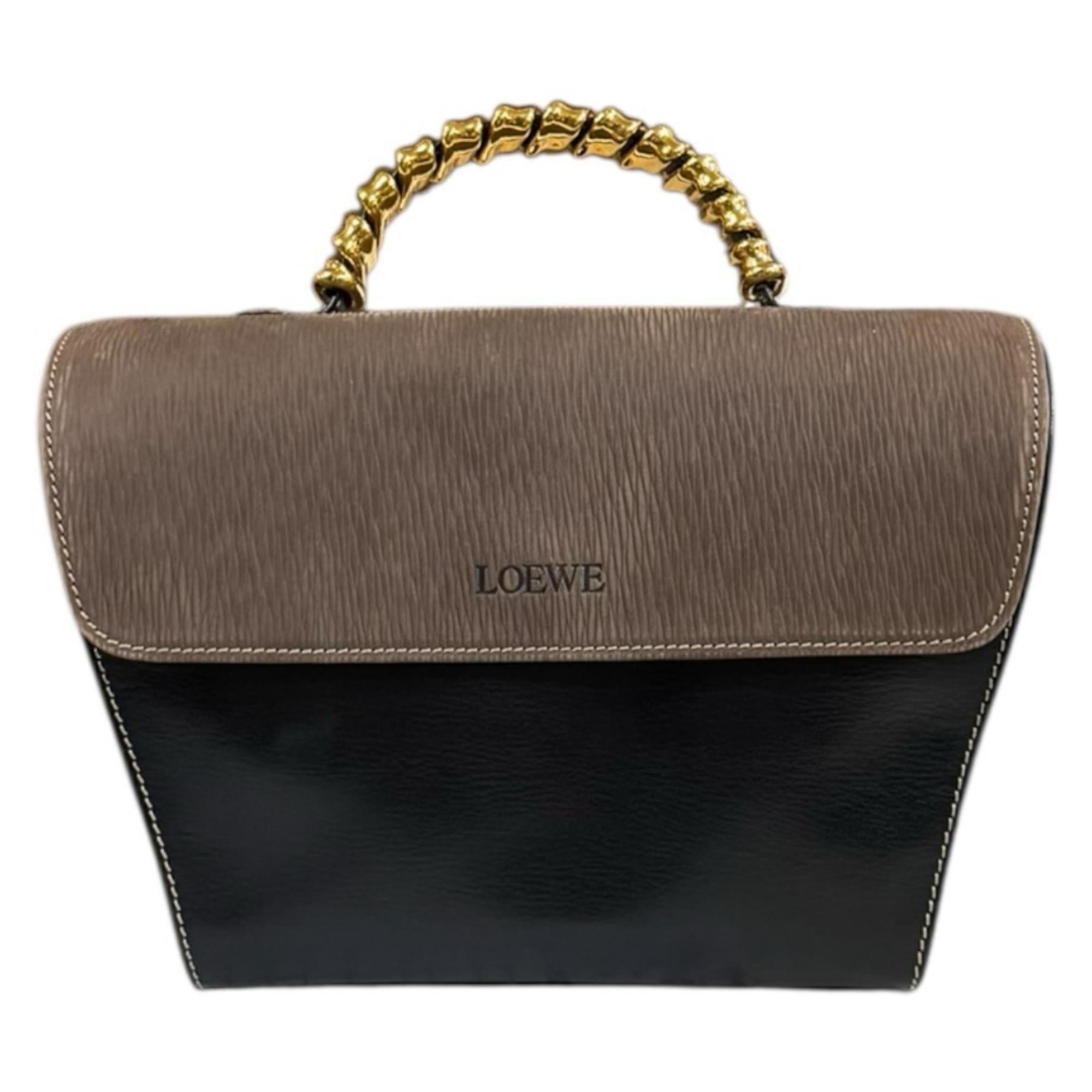 Loewe Black Brown Leather Handbag (Pre-Owned)