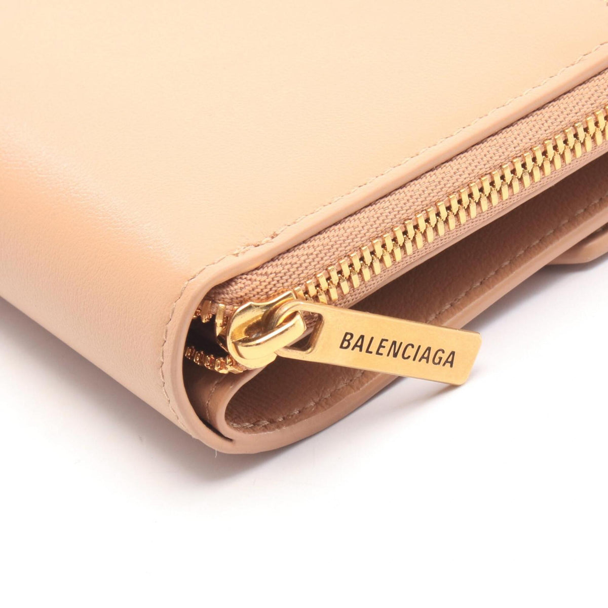 Balenciaga Beige Leather Wallet (Tri-Fold) (Pre-Owned)