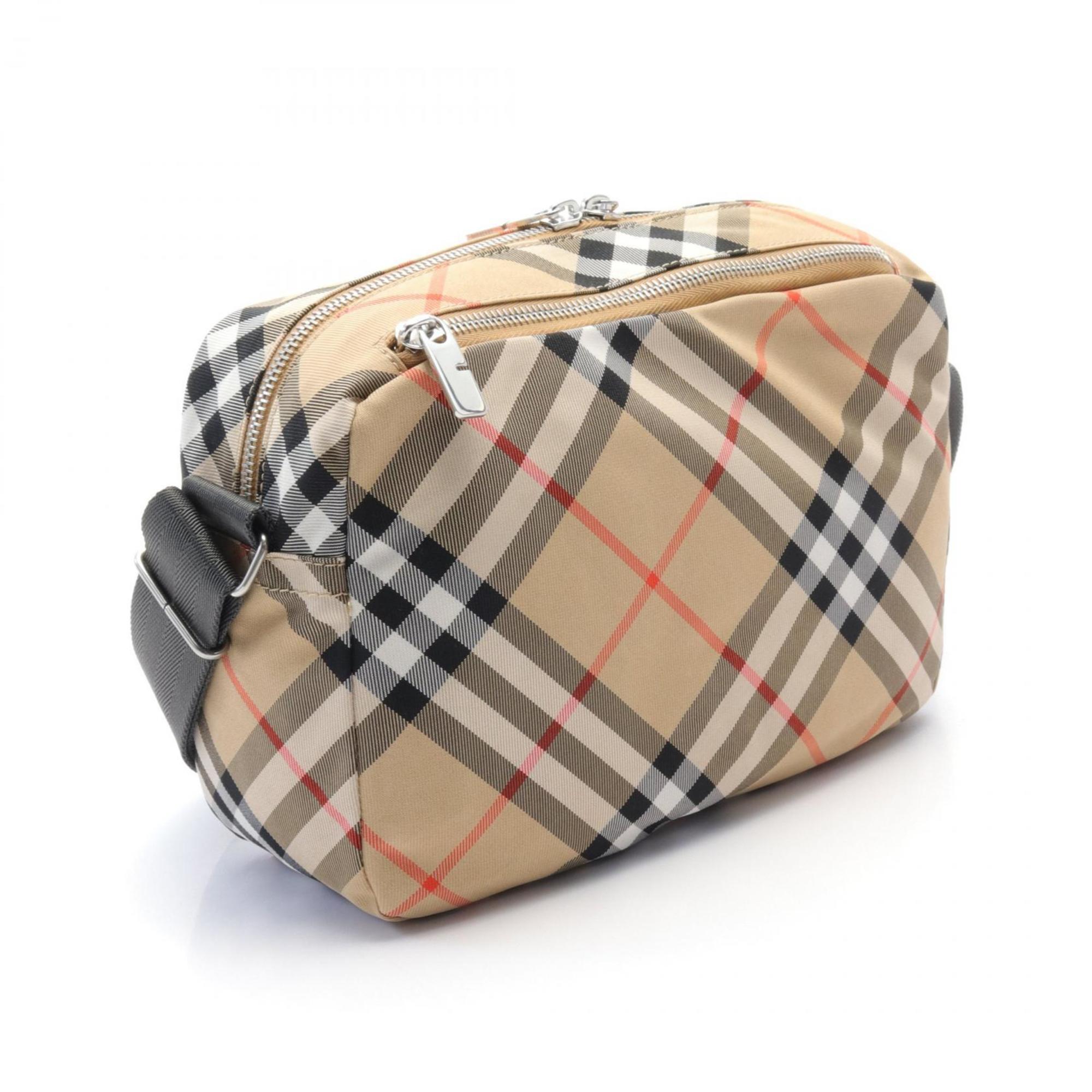 Burberry Beige Multi-Color Canvas Shoulder Bag