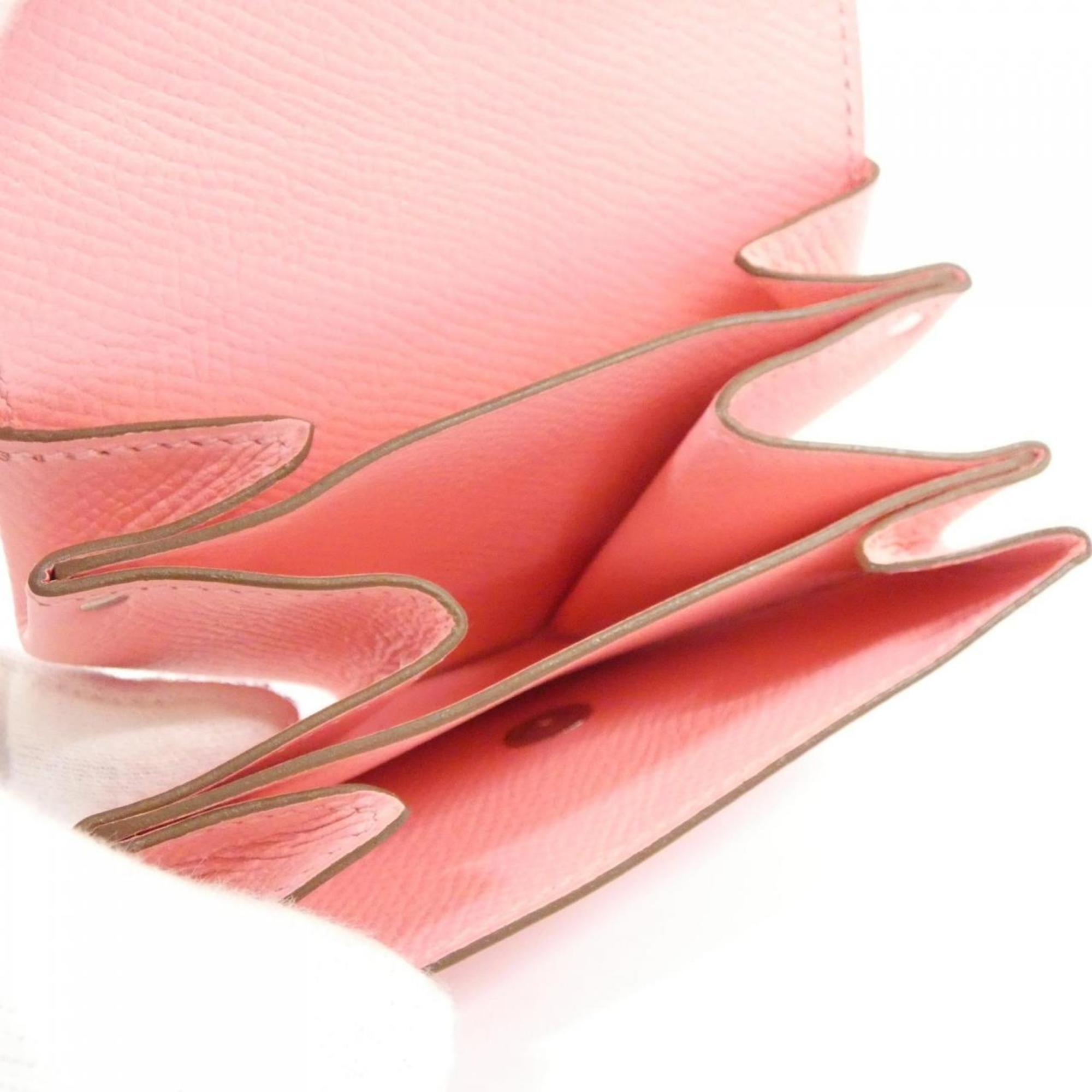 Hermes Pink Rose Confetti Epsom Leather Coin Purse/Coin Case (Pre-Owned)