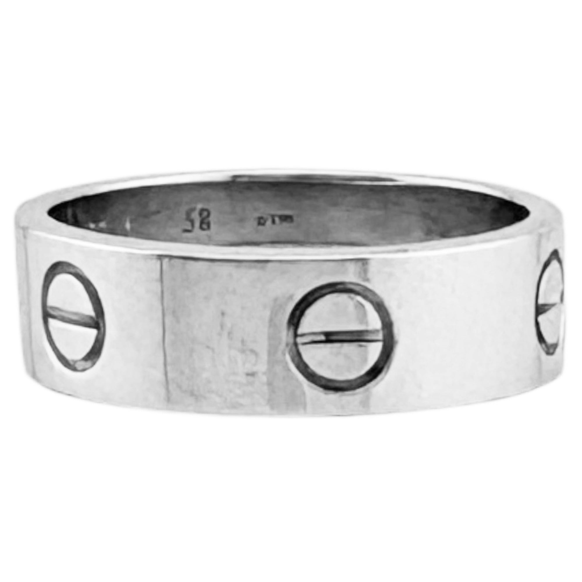 Cartier Love Silver White Gold (18K) Band Ring (Pre-Owned)