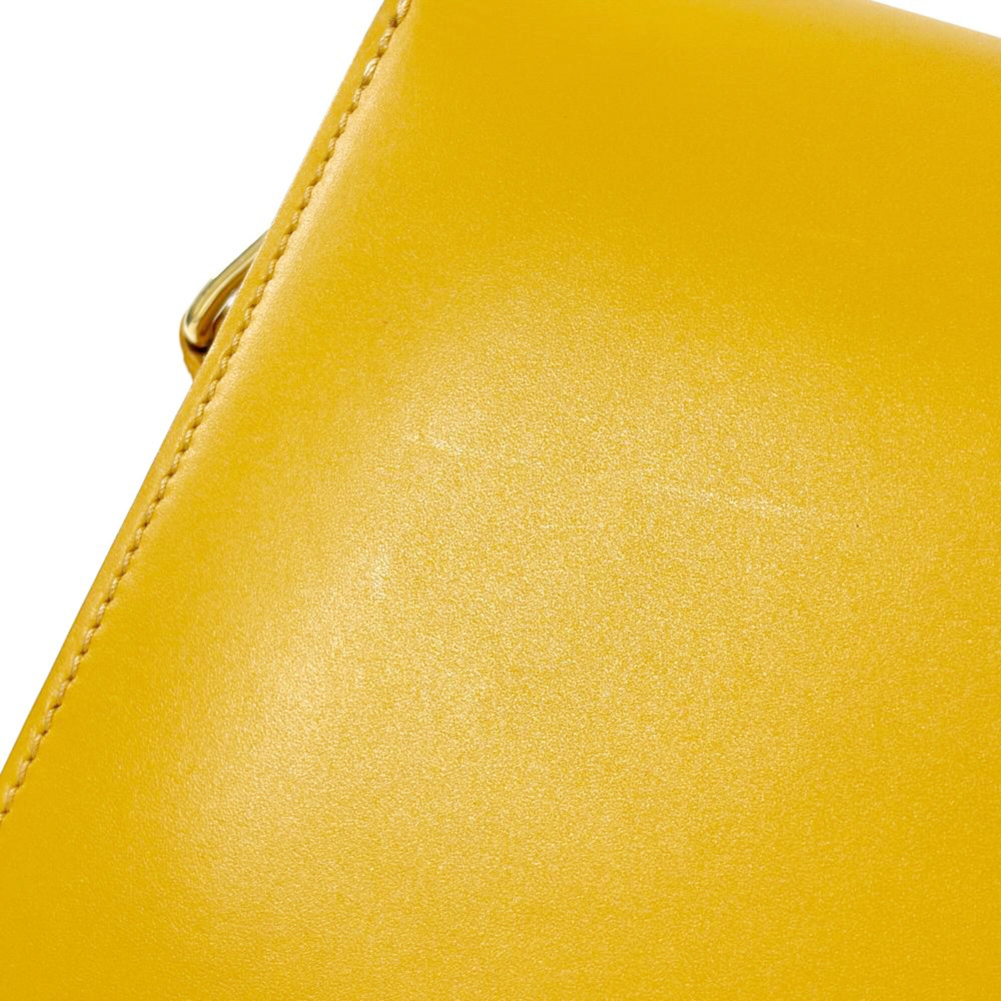 Celine Yellow Leather Shoulder Bag (Pre-Owned)
