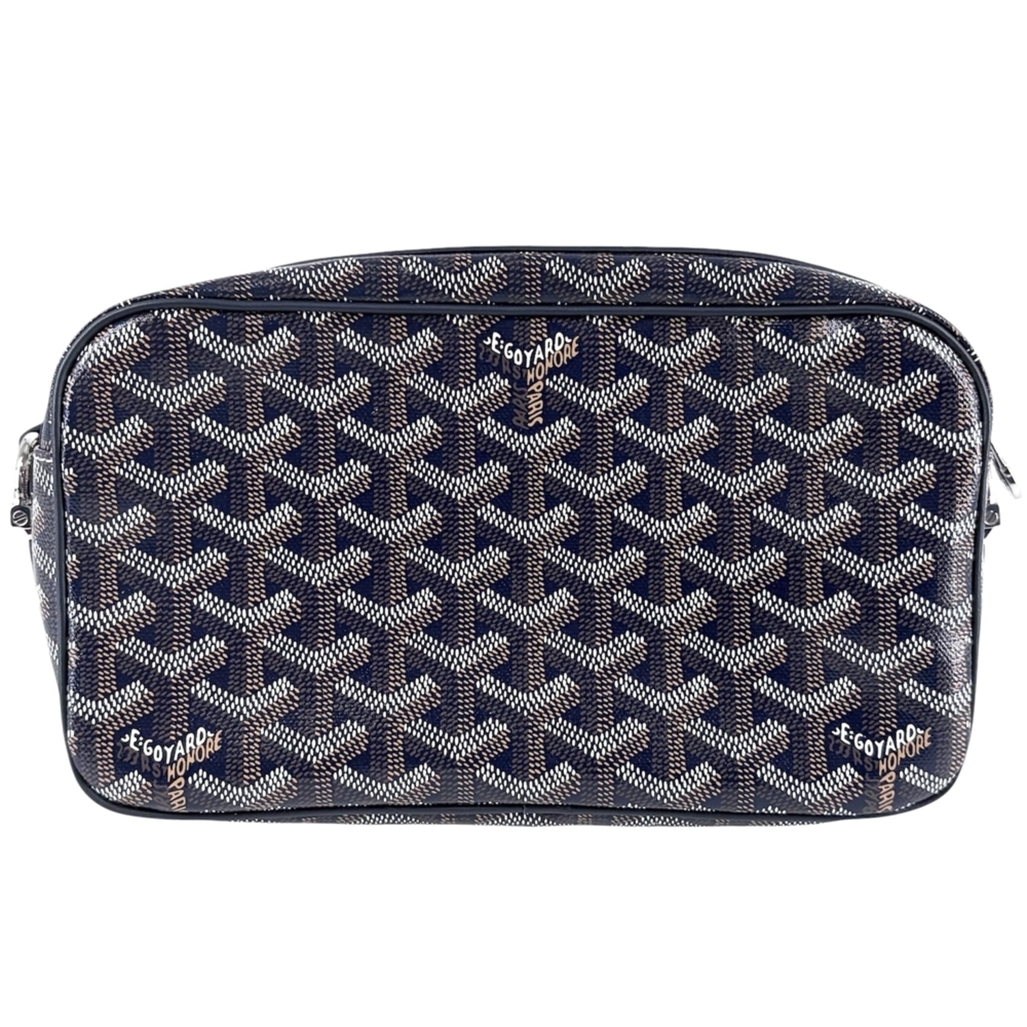 Goyard Navy White Coated Canvas Shoulder Bag (Pre-Owned)