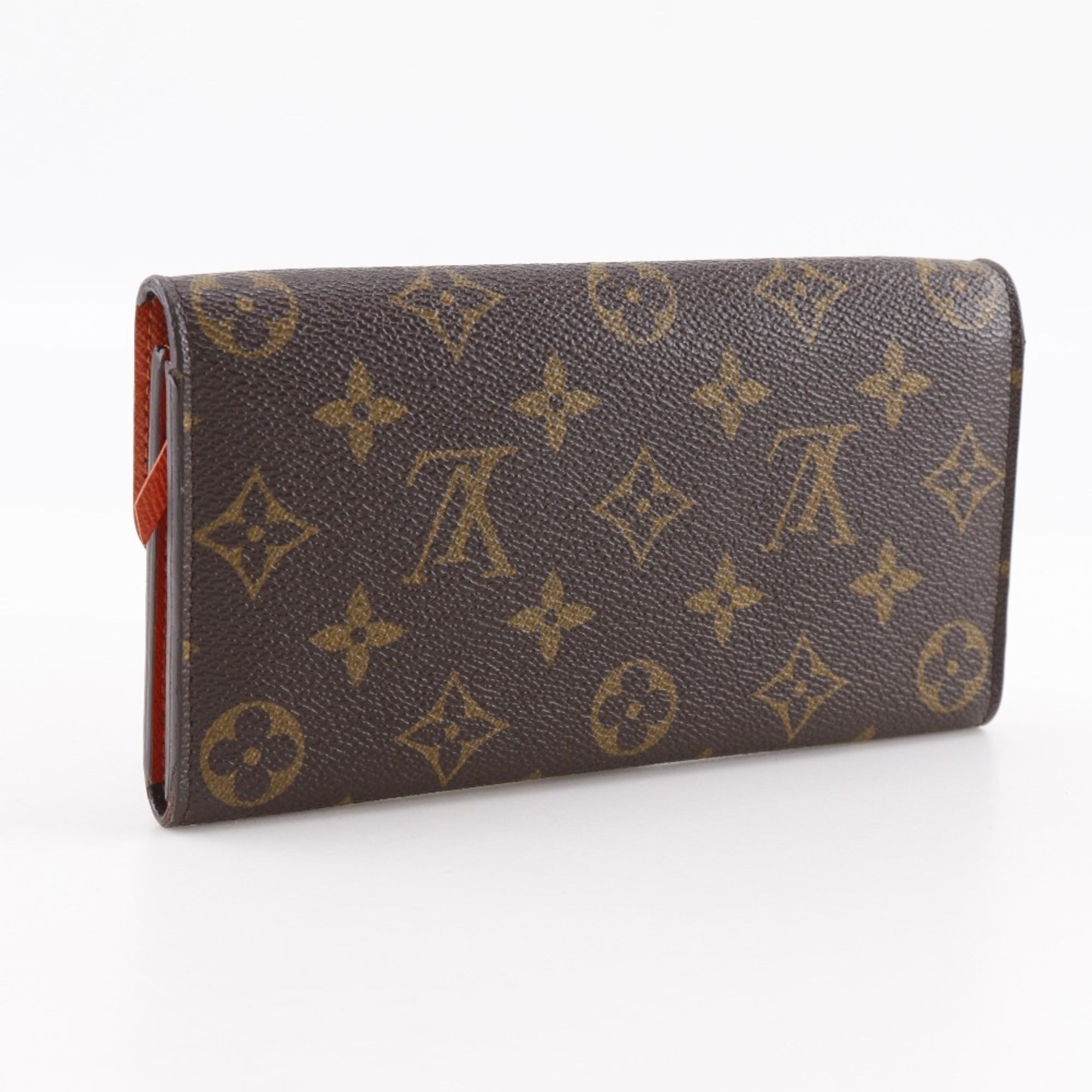 Louis Vuitton Brown Monogram Orange Monogram Long Wallet (Bi-Fold) (Pre-Owned)