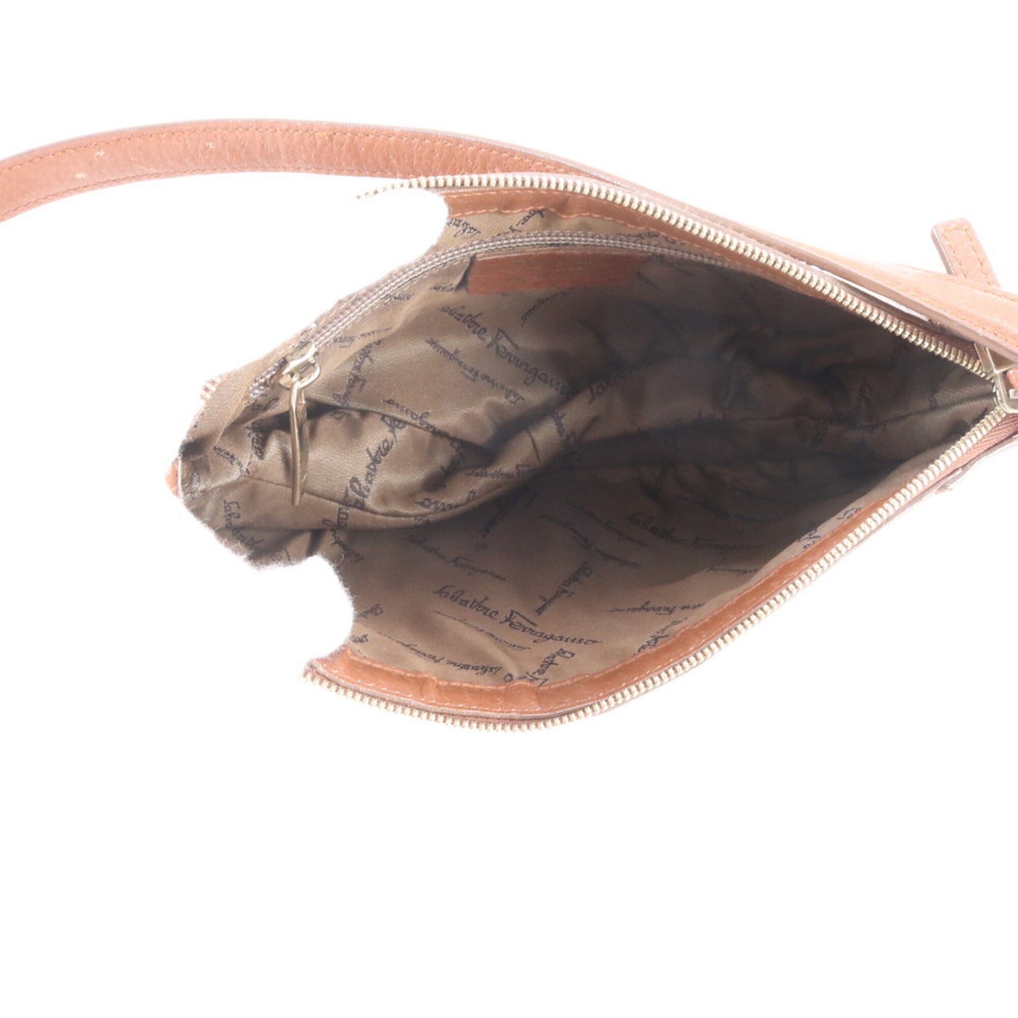 Salvatore Ferragamo Brown Leather Handbag Pouch (Pre-Owned)