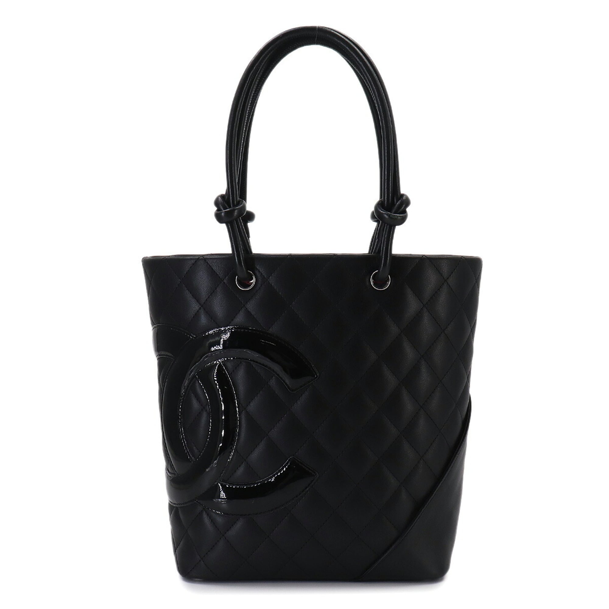 Chanel Black Leather Handbag Tote Bag (Pre-Owned)