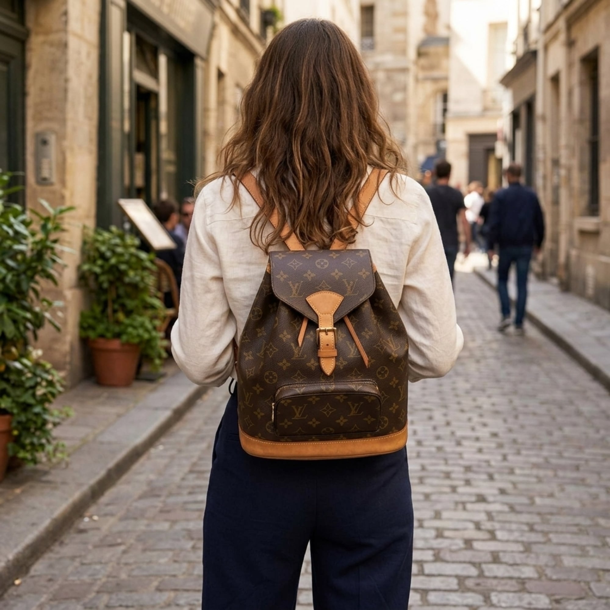 Louis Vuitton Brown Monogram Canvas Backpack (Pre-Owned)