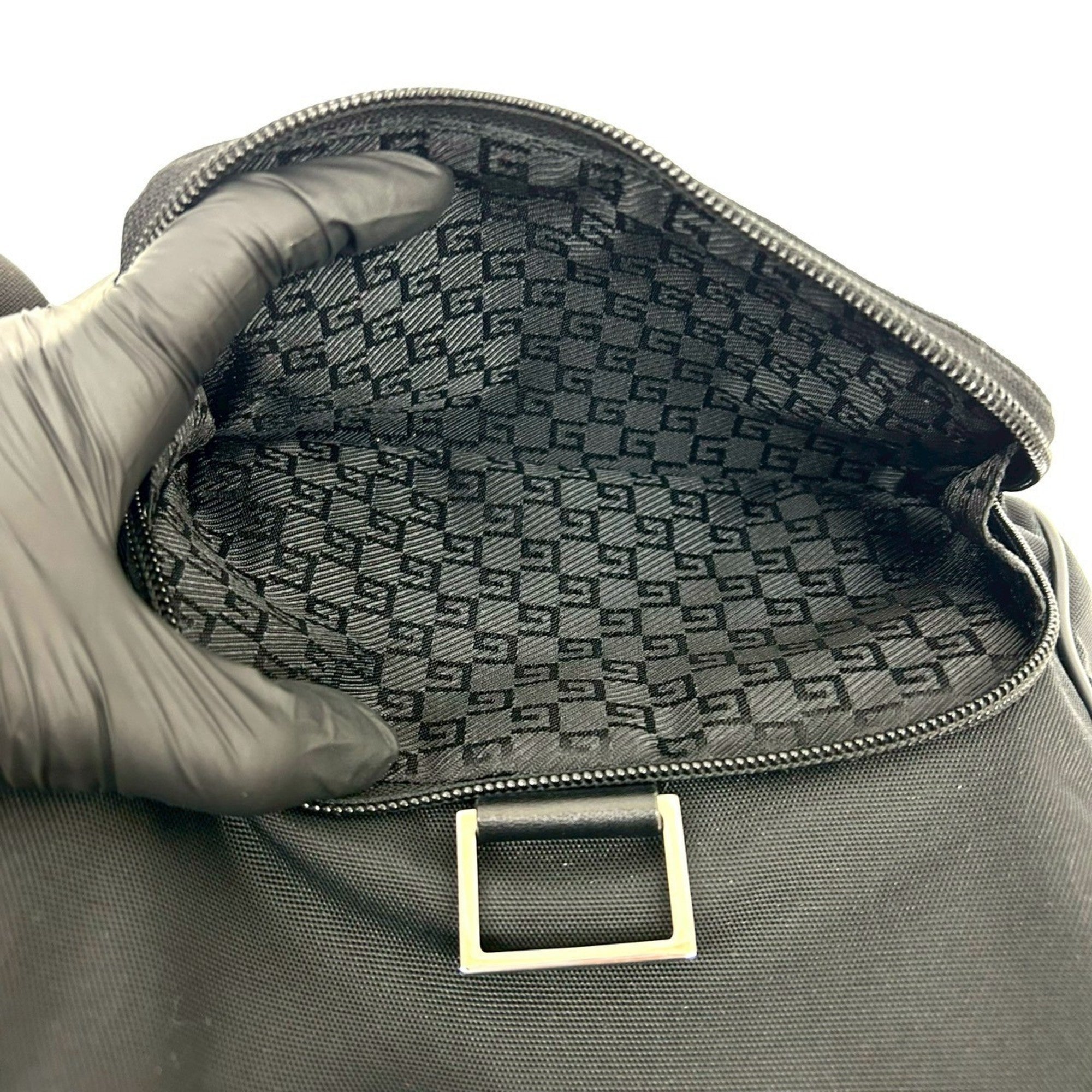 Gucci Black Nylon Leather Backpack (Pre-Owned)