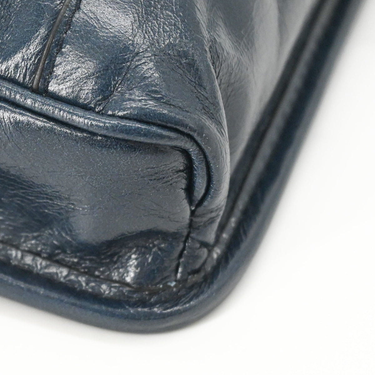 Prada Navy Leather Shoulder Bag Sling Bag (Pre-Owned)