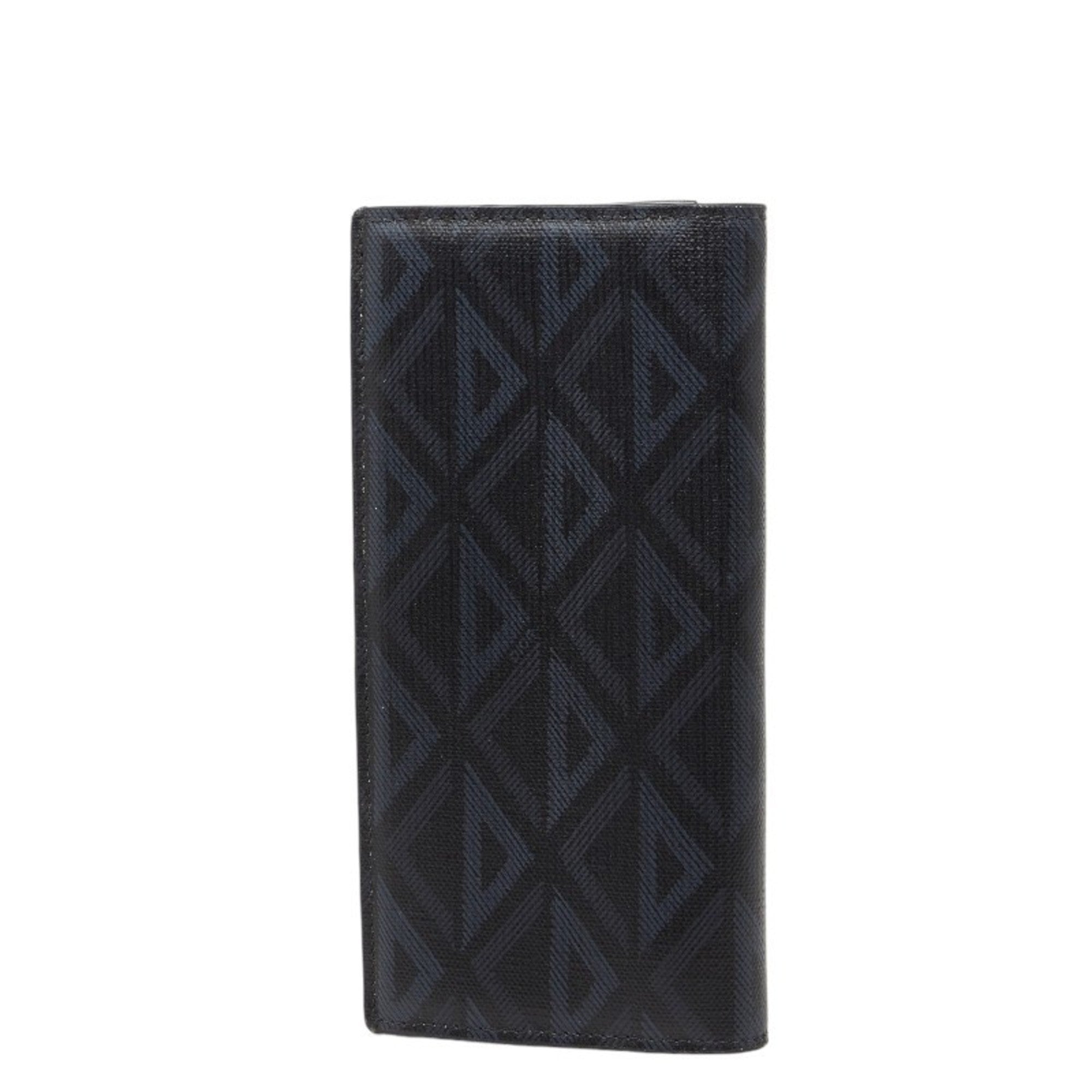 Christian Dior Black Navy Pvc Long Wallet (Bi-Fold) (Pre-Owned)