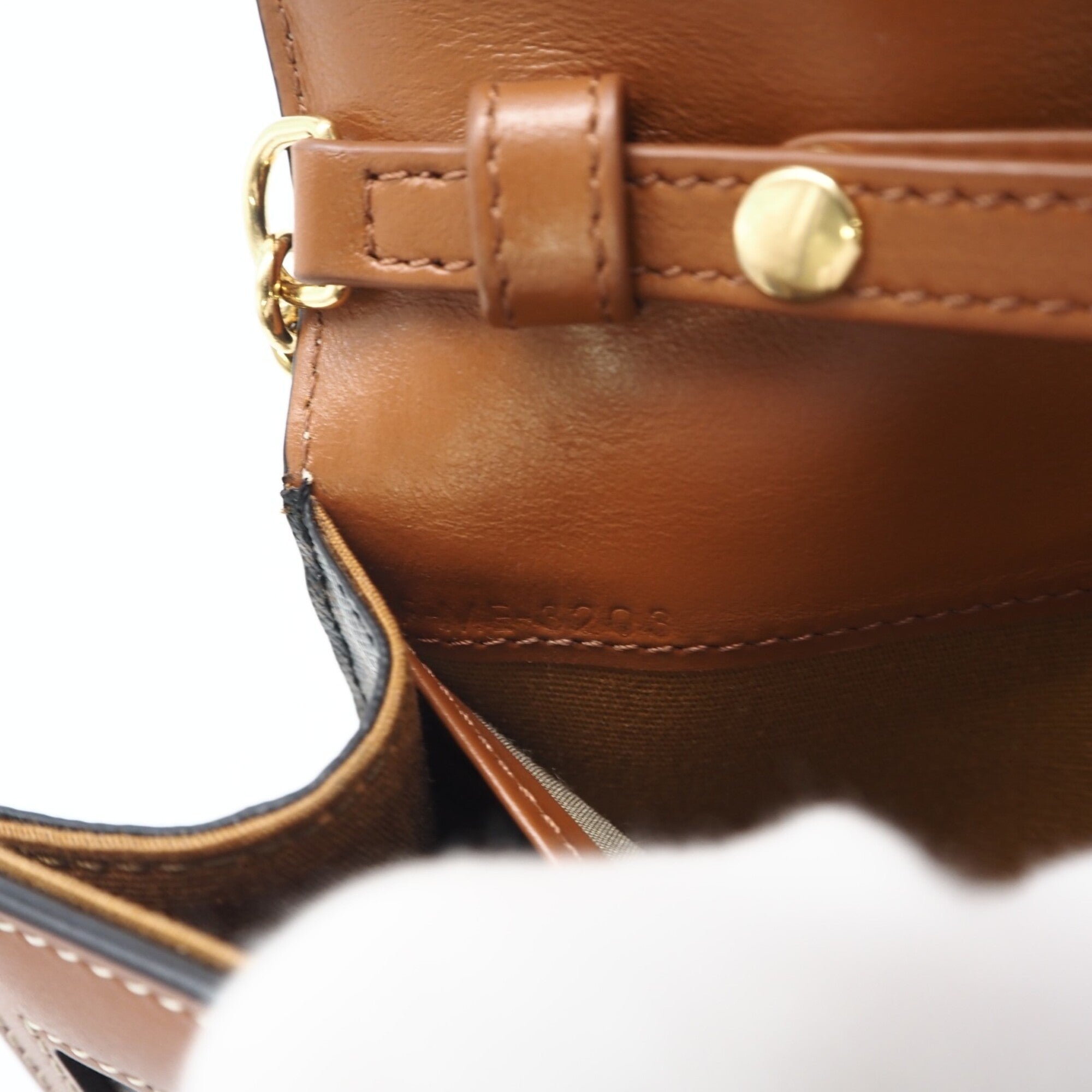 Celine Beige Brown Canvas Shoulder Bag (Pre-Owned)
