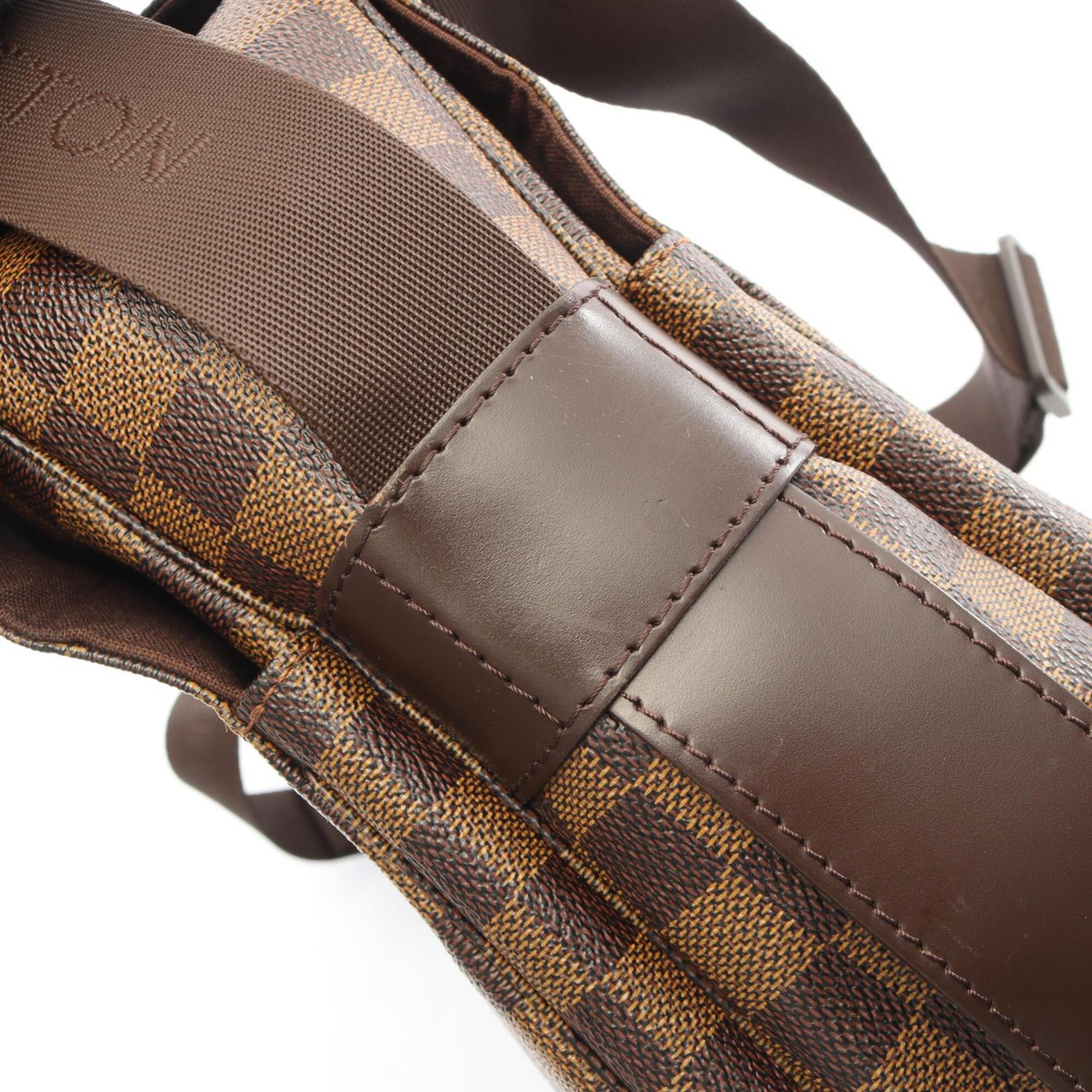 Louis Vuitton Brown Coated Canvas Leather Handbag Shoulder Bag (Pre-Owned)