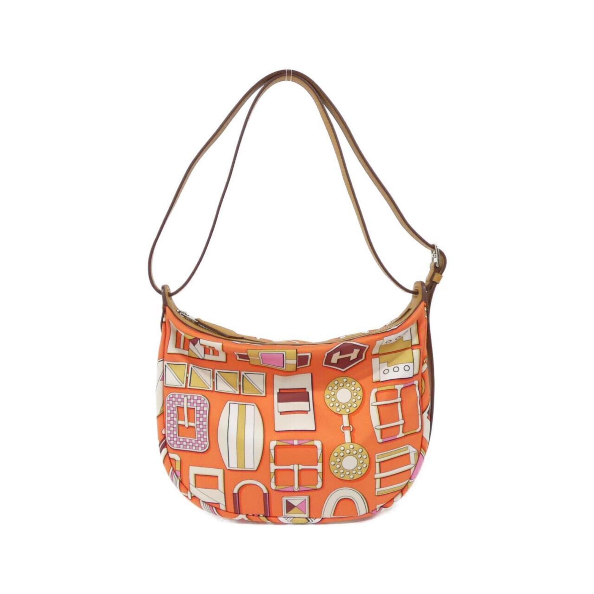 Hermes Orange Poppy Silk Swift Leather Pouch (Pre-Owned)