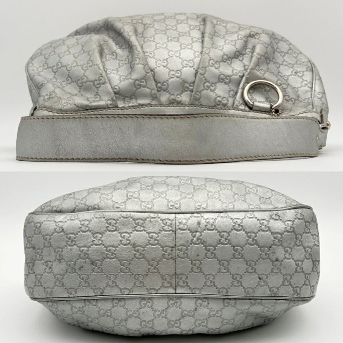 Gucci Metallic Silver Leather Shoulder Bag (Pre-Owned)