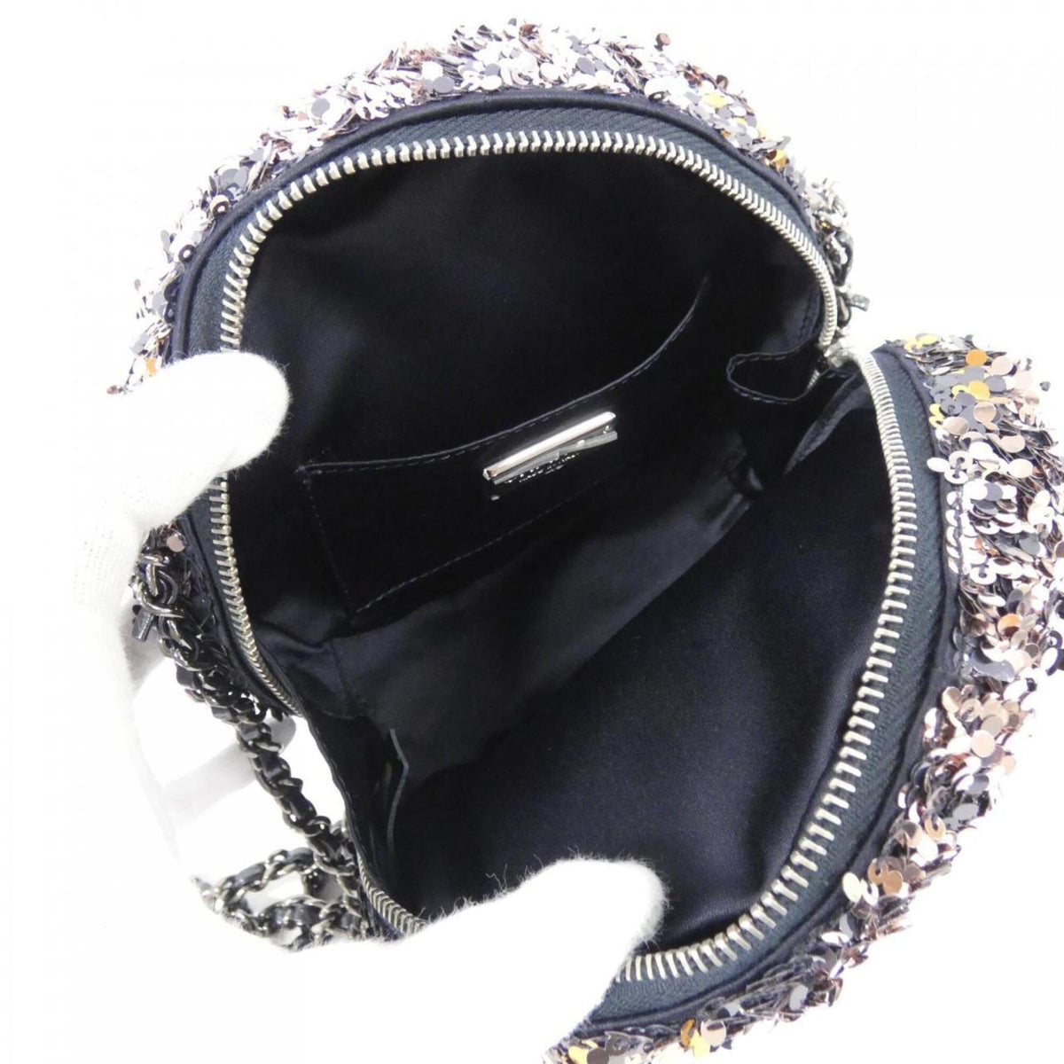Chanel Navy Spangles Handbag (Pre-Owned)