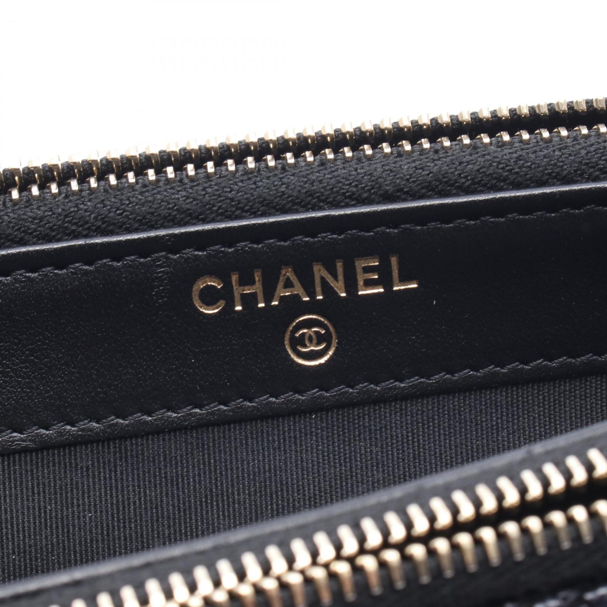 Chanel Navy Fabric Leather Handbag Shoulder Bag (Pre-Owned)