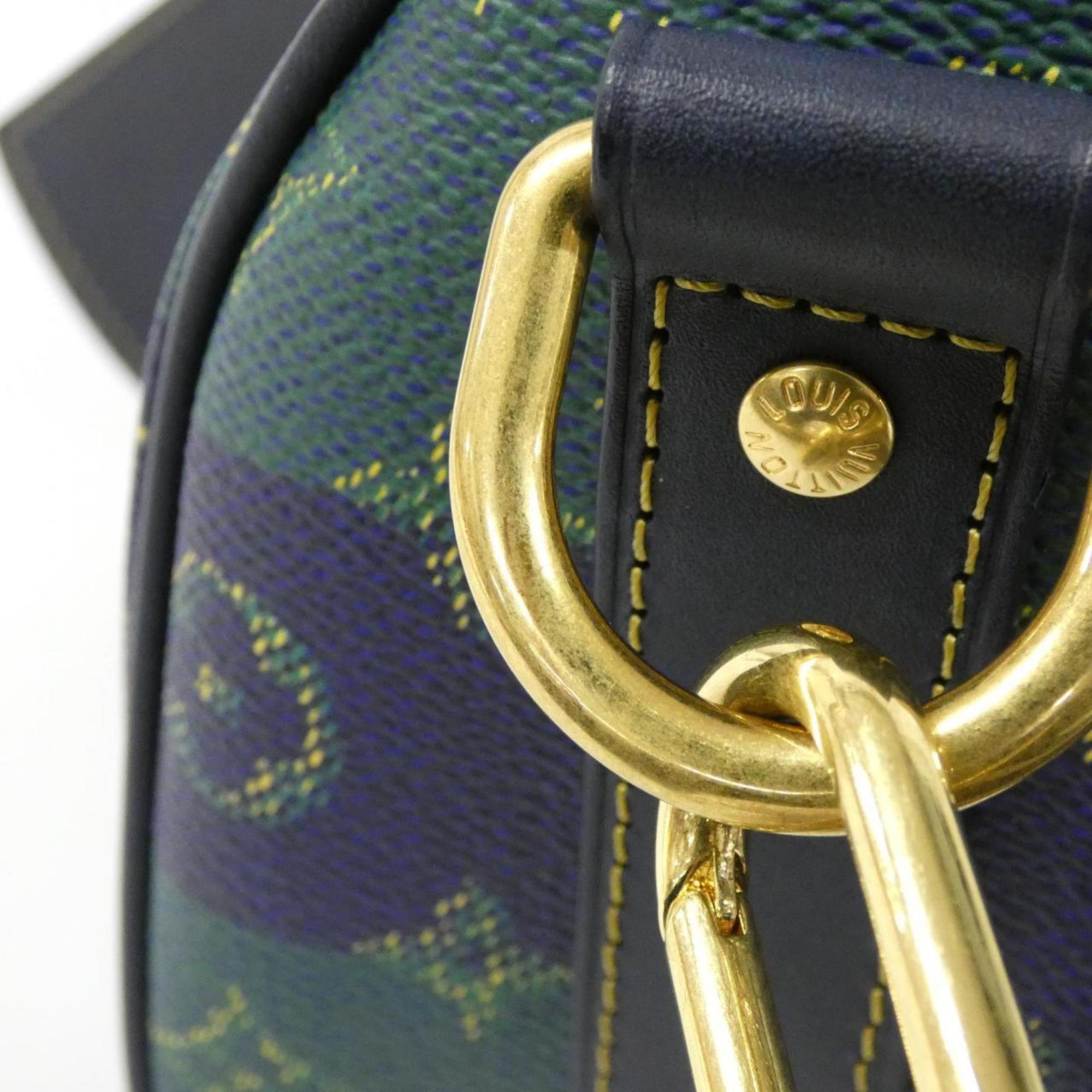 Louis Vuitton Blue Coated Canvas Boston Bag (Pre-Owned)
