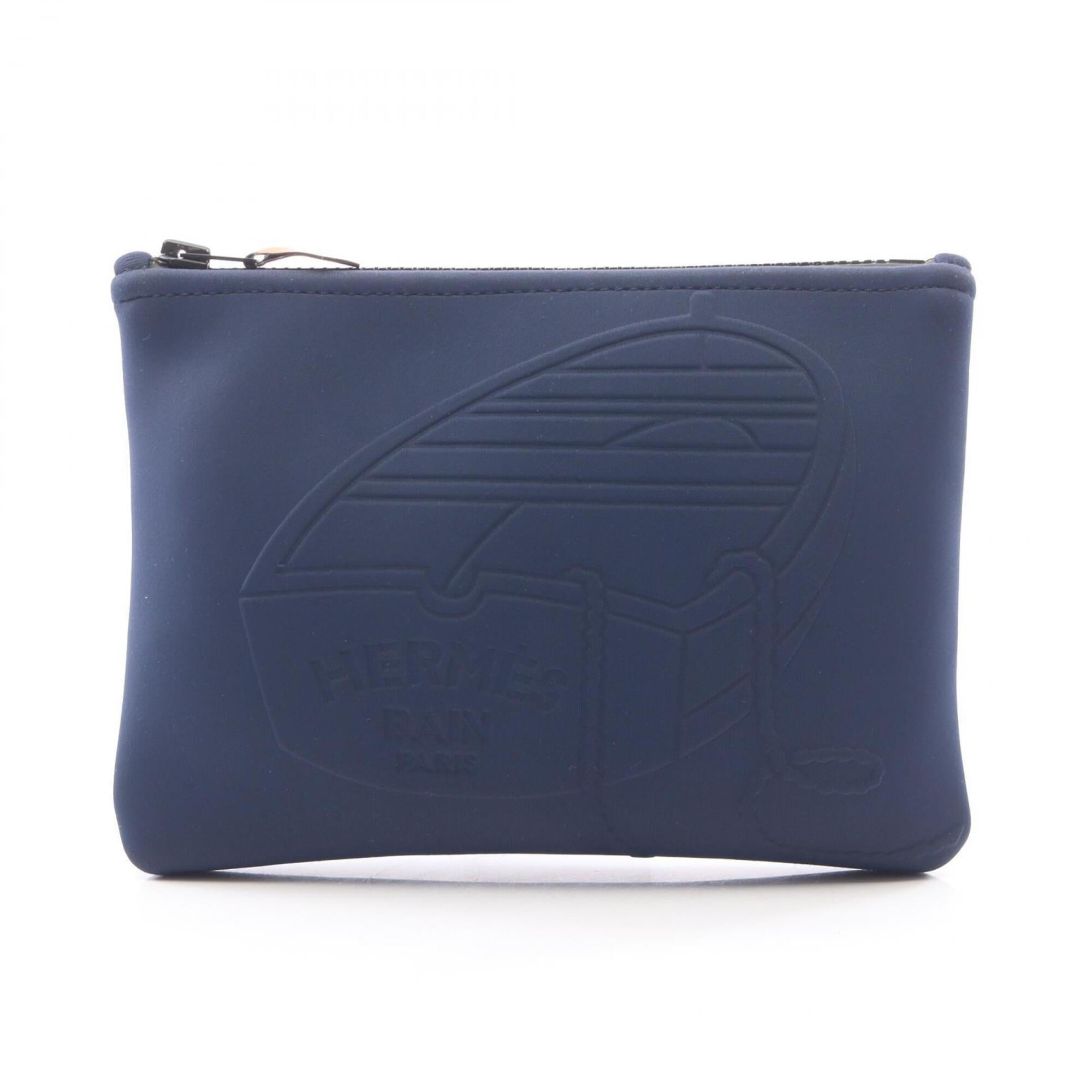 Hermes Navy Nylon Handbag Pouch (Pre-Owned)
