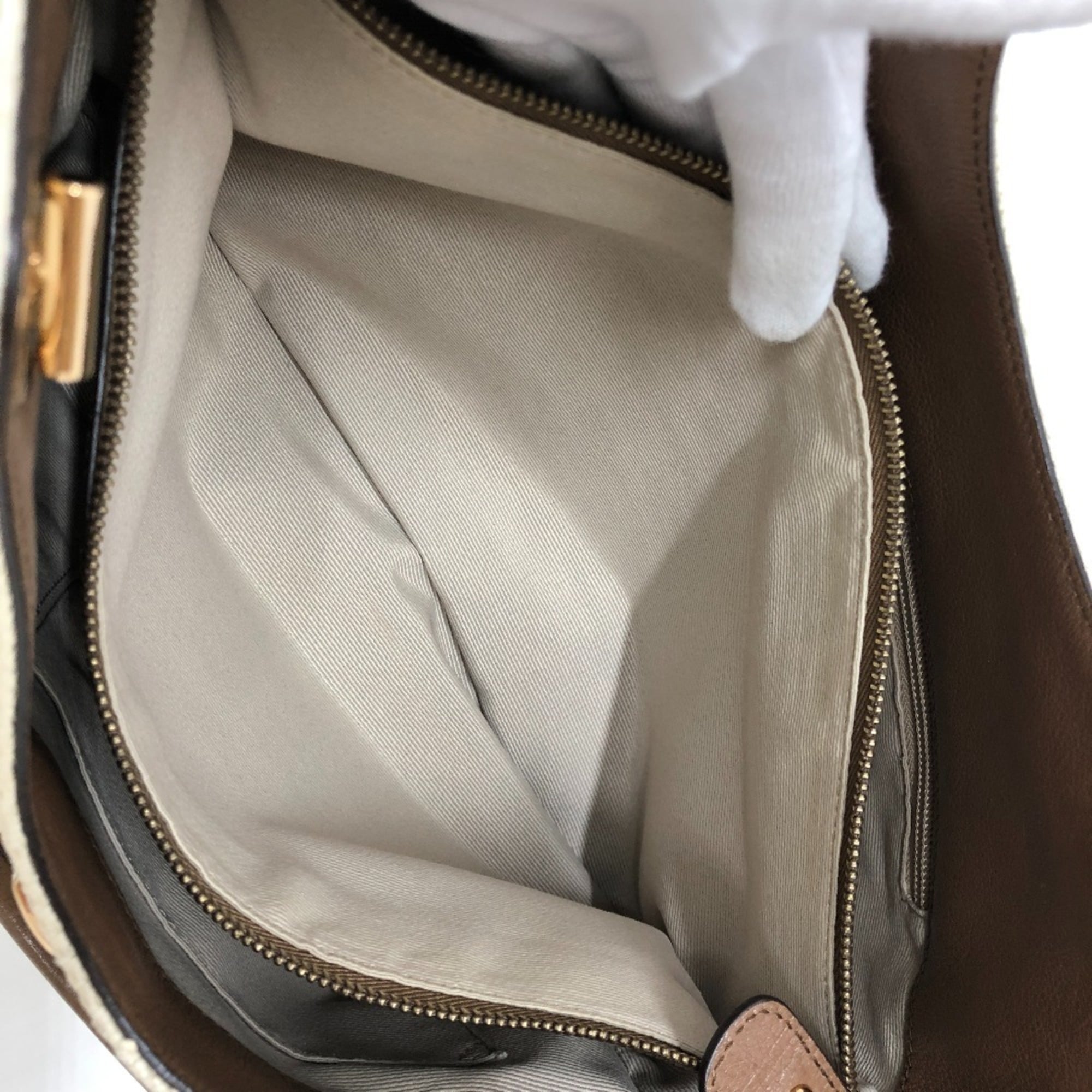 Salvatore Ferragamo Beige Canvas Tote Bag (Pre-Owned)