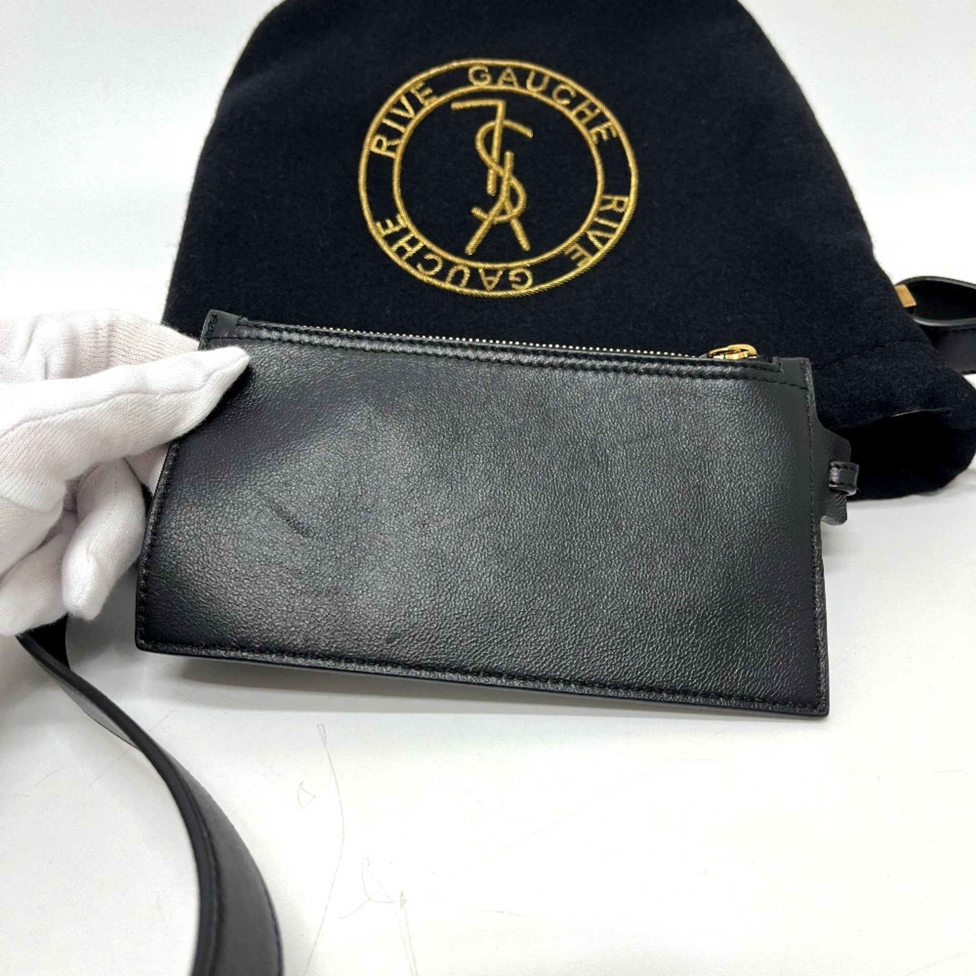 Yves Saint Laurent Black Canvas Handbag Shoulder Bag (Pre-Owned)