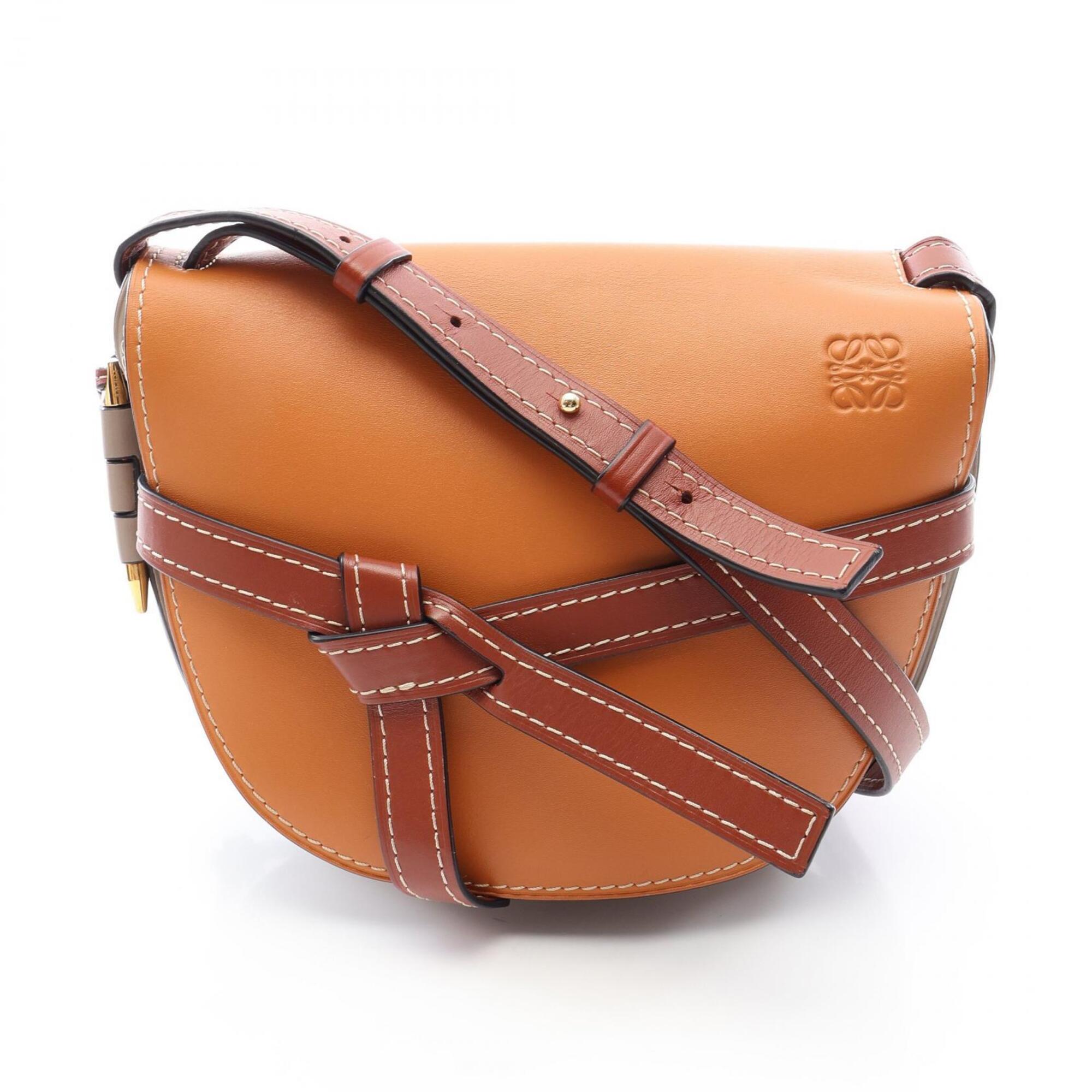 Loewe Beige Brown Leather Handbag Shoulder Bag (Pre-Owned)