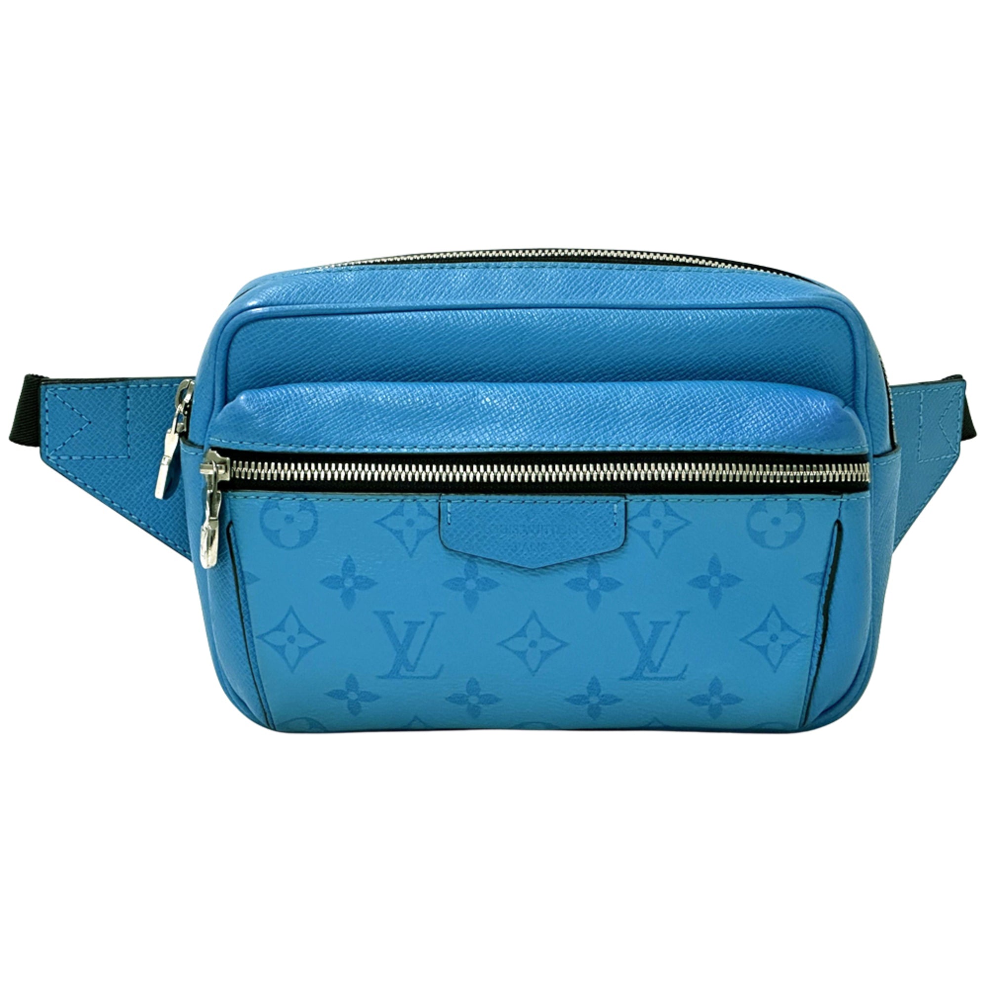 Louis Vuitton Blue Taiga Leather Handbag Sling Bag (Pre-Owned)