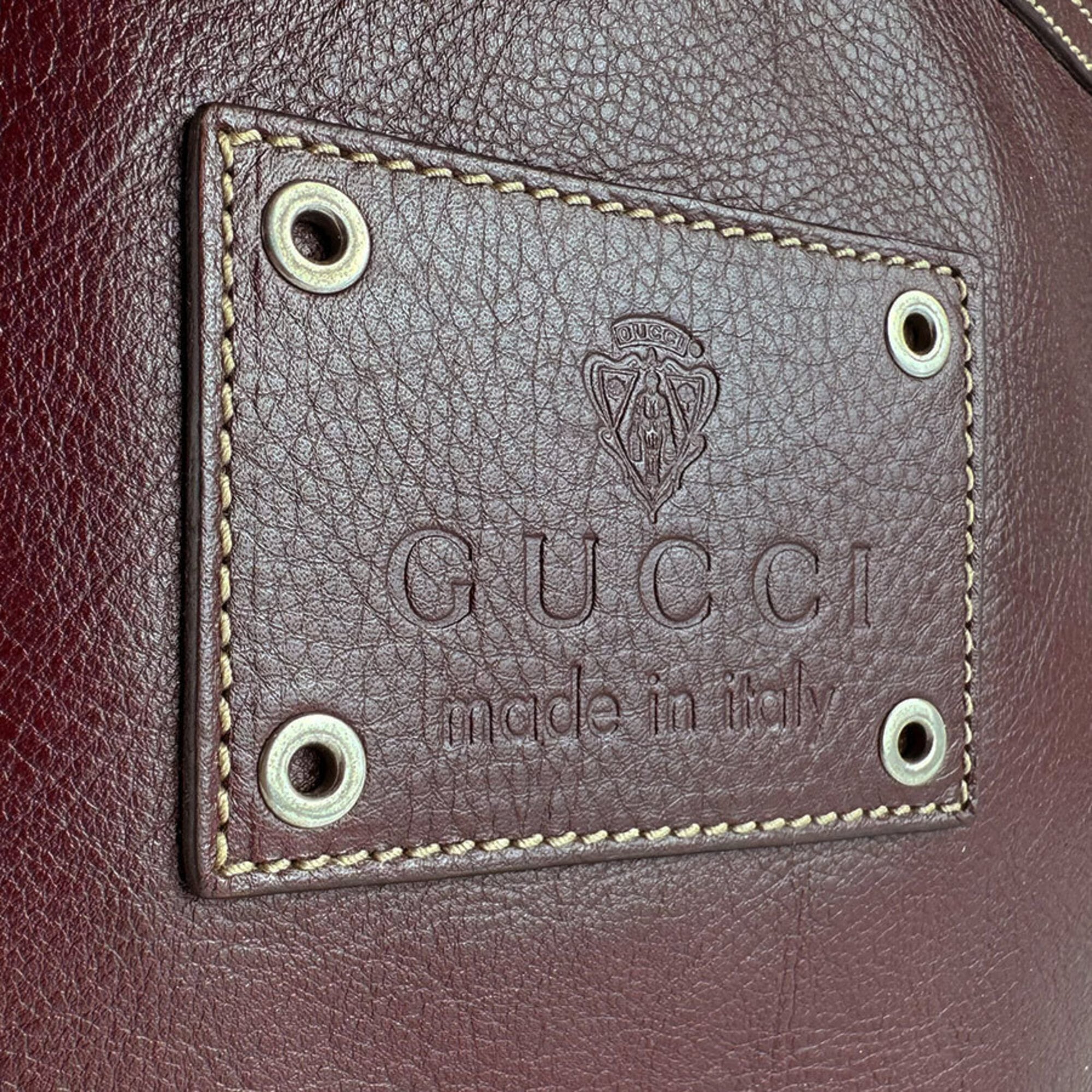Gucci Brown Leather Shoulder Bag (Pre-Owned)