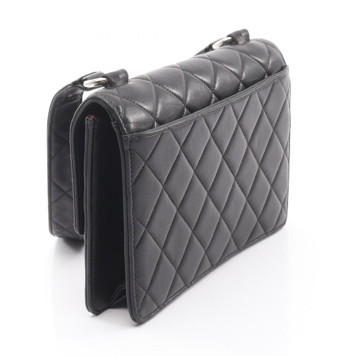 Chanel Black Leather Handbag Shoulder Bag (Pre-Owned)