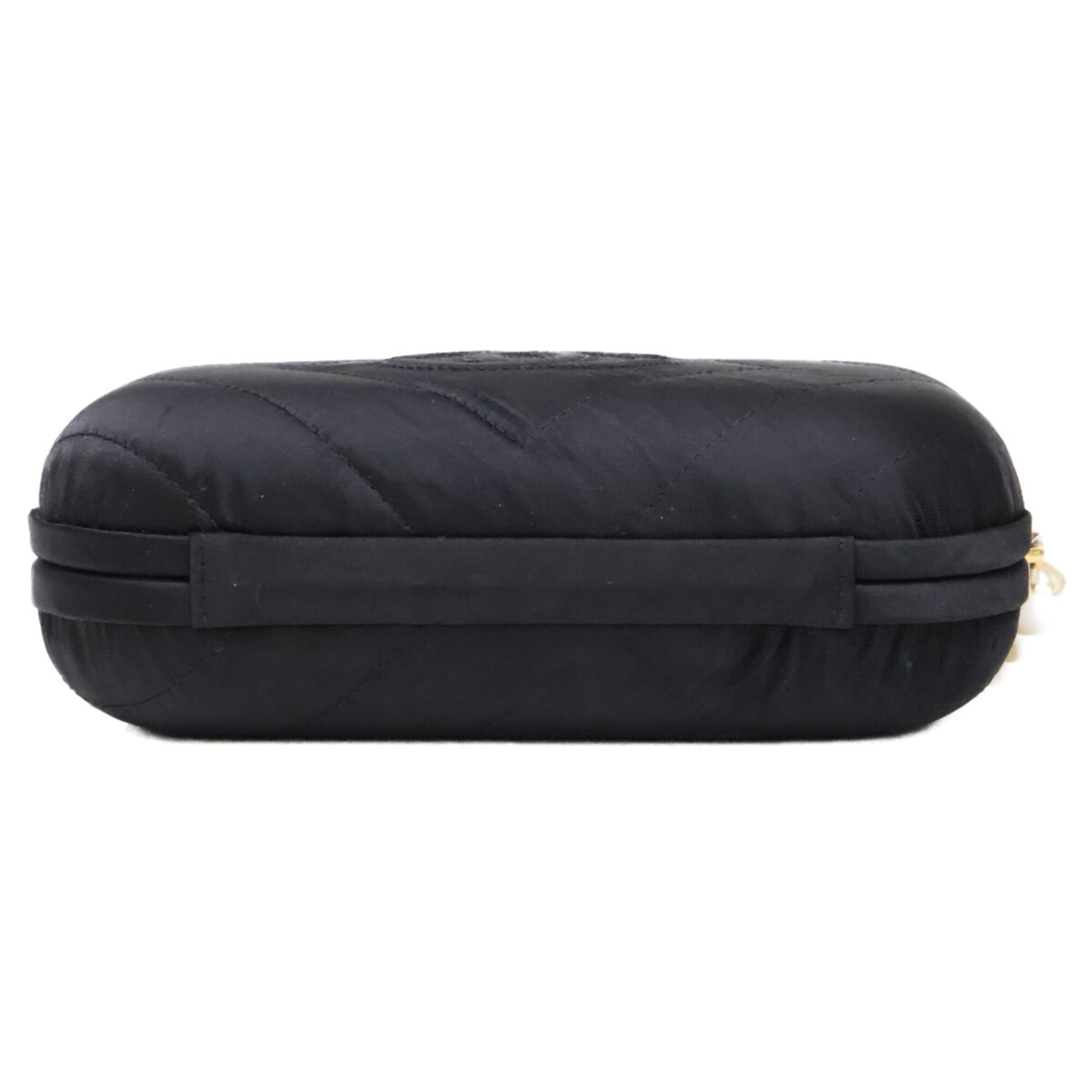 Chanel Black Satin Clutch Bag (Pre-Owned)