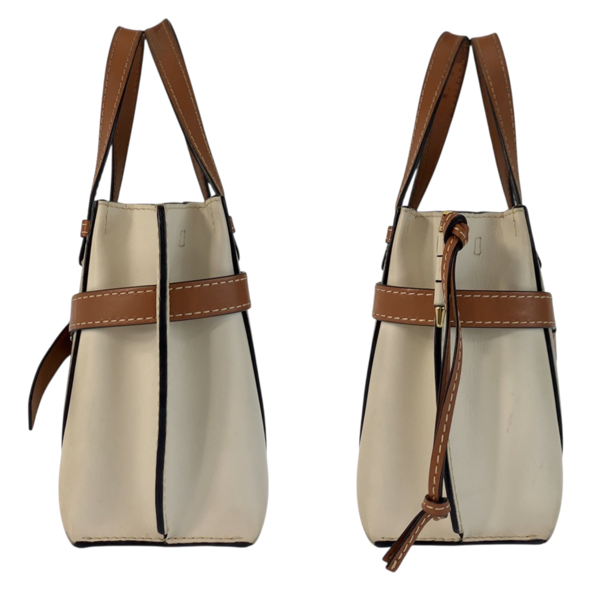 Loewe Beige Brown Leather Handbag (Pre-Owned)