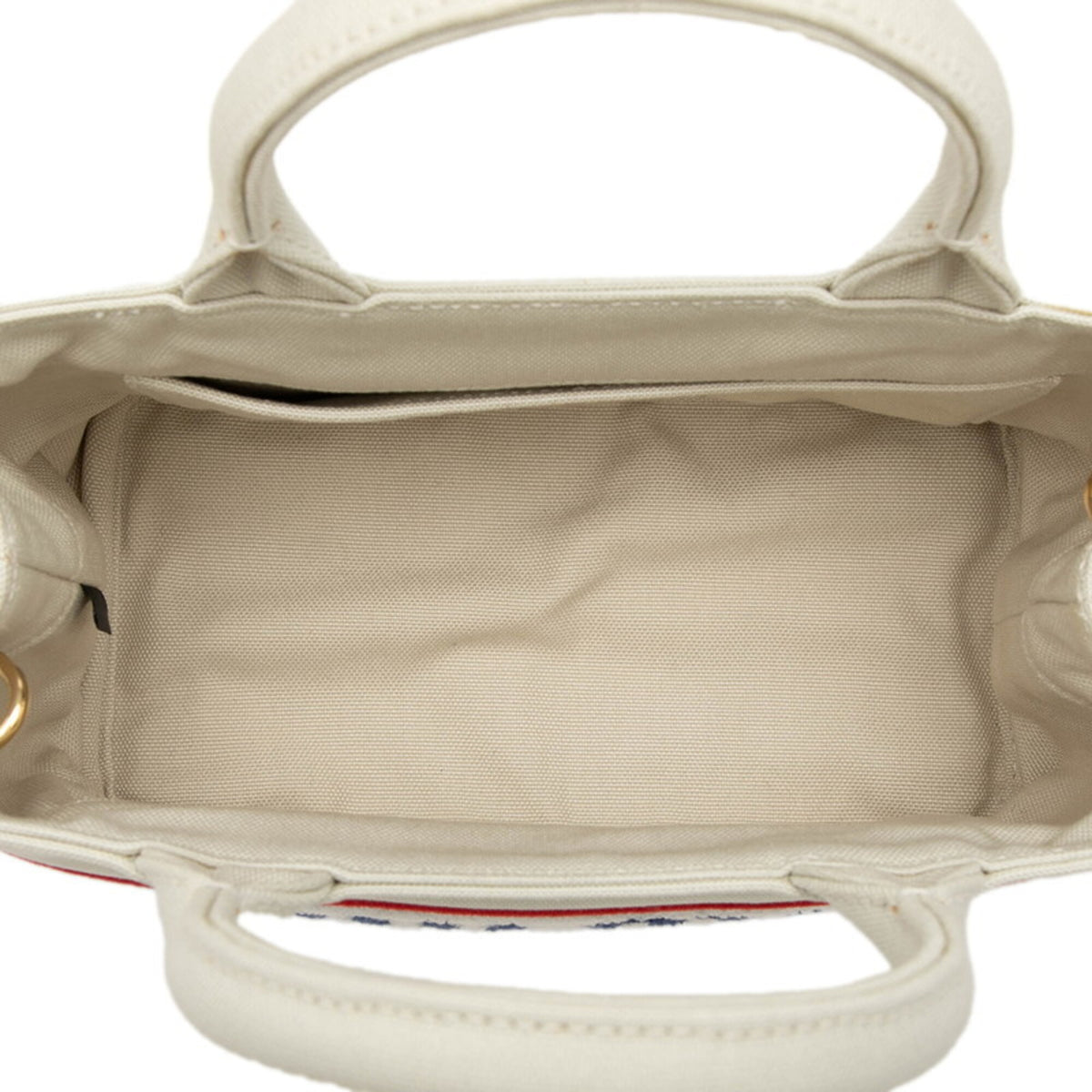 Miu Miu Blue Red Color White Canvas Handbag Shoulder Bag (Pre-Owned)