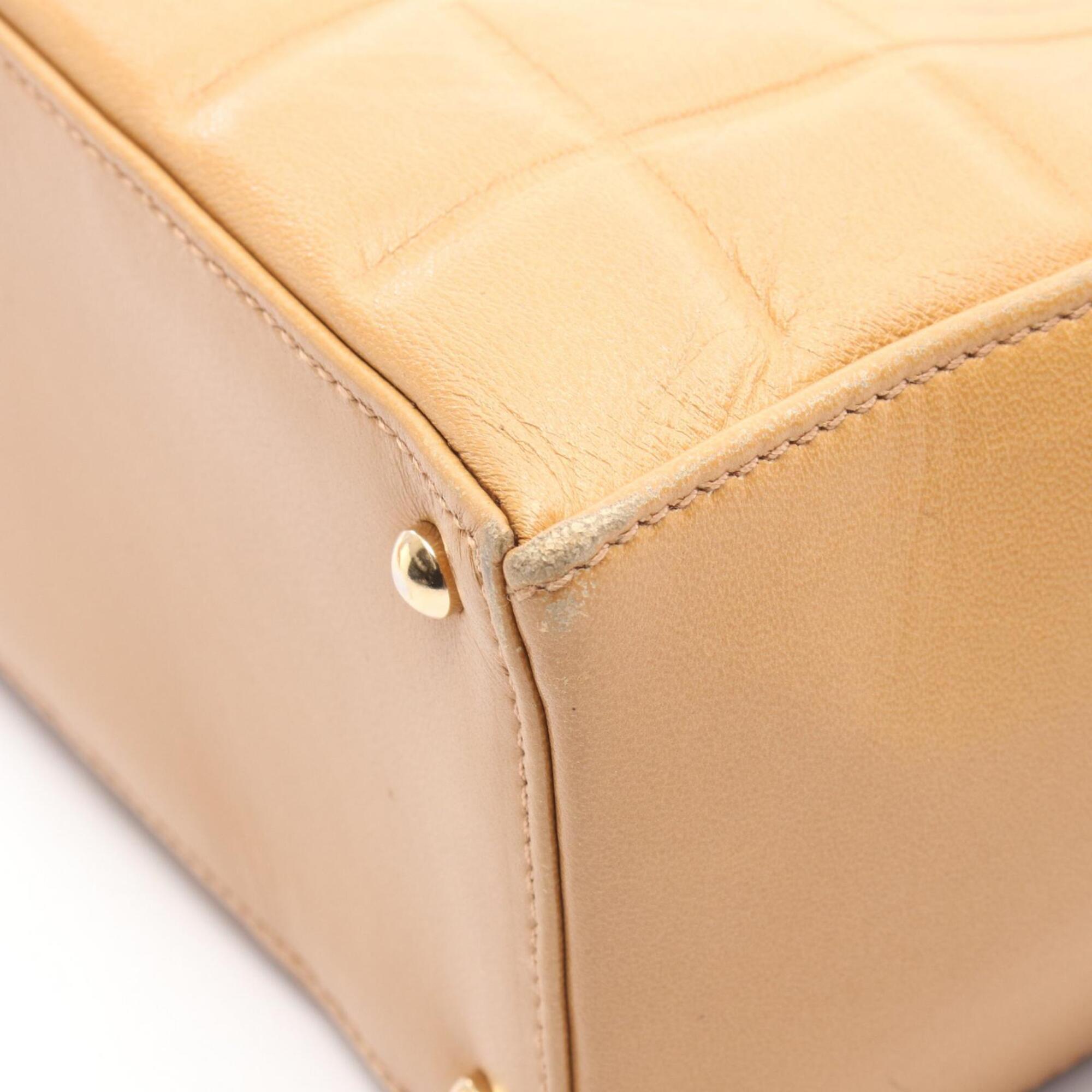 Chanel Beige Leather Handbag Tote Bag (Pre-Owned)