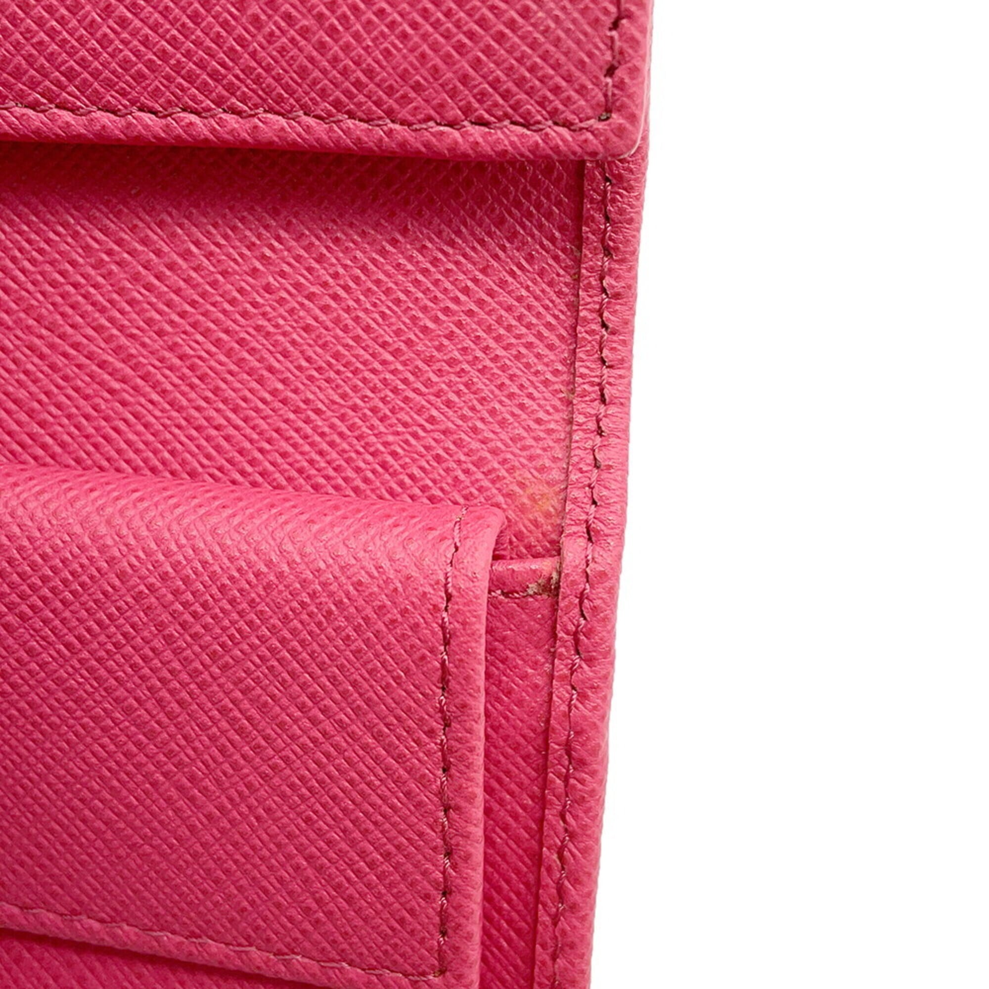 Prada Pink Leather Wallet (Tri-Fold) (Pre-Owned)