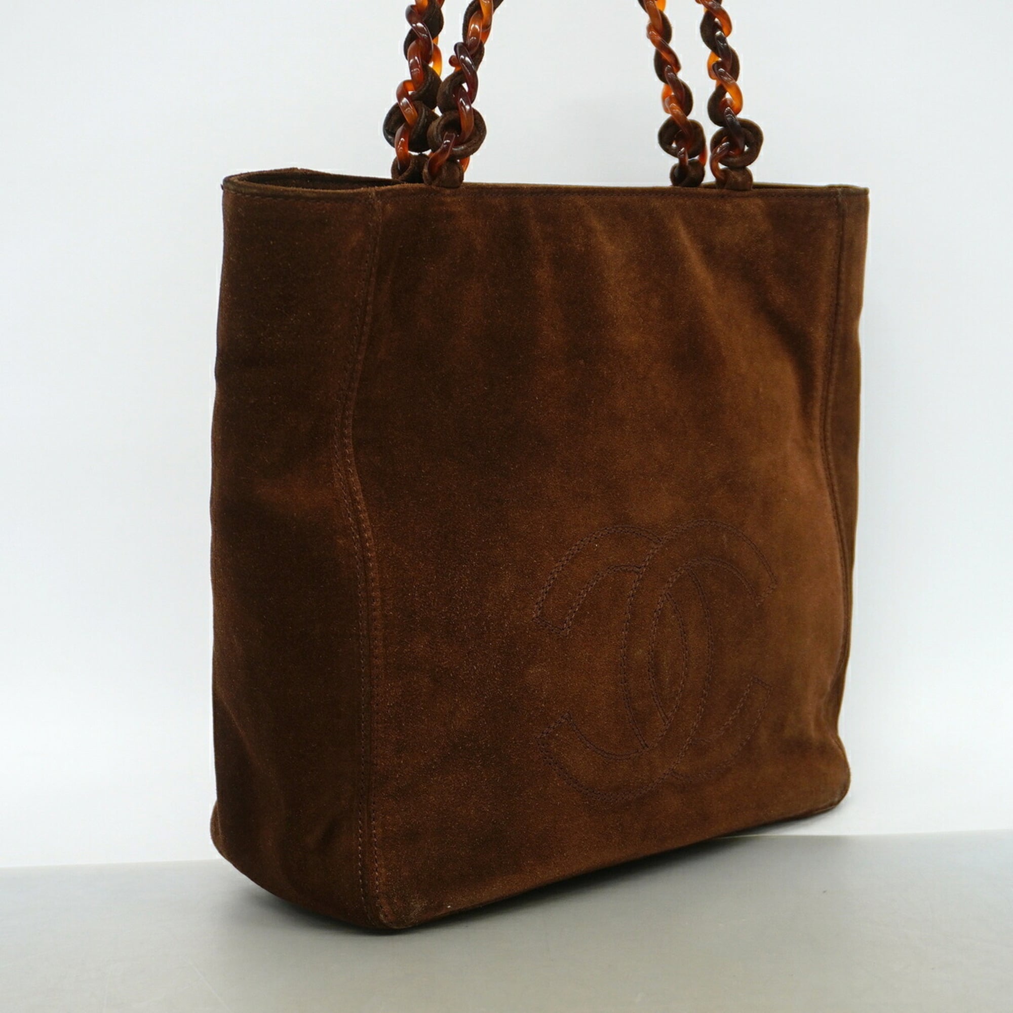 Chanel Brown Suede Tote Bag (Pre-Owned)