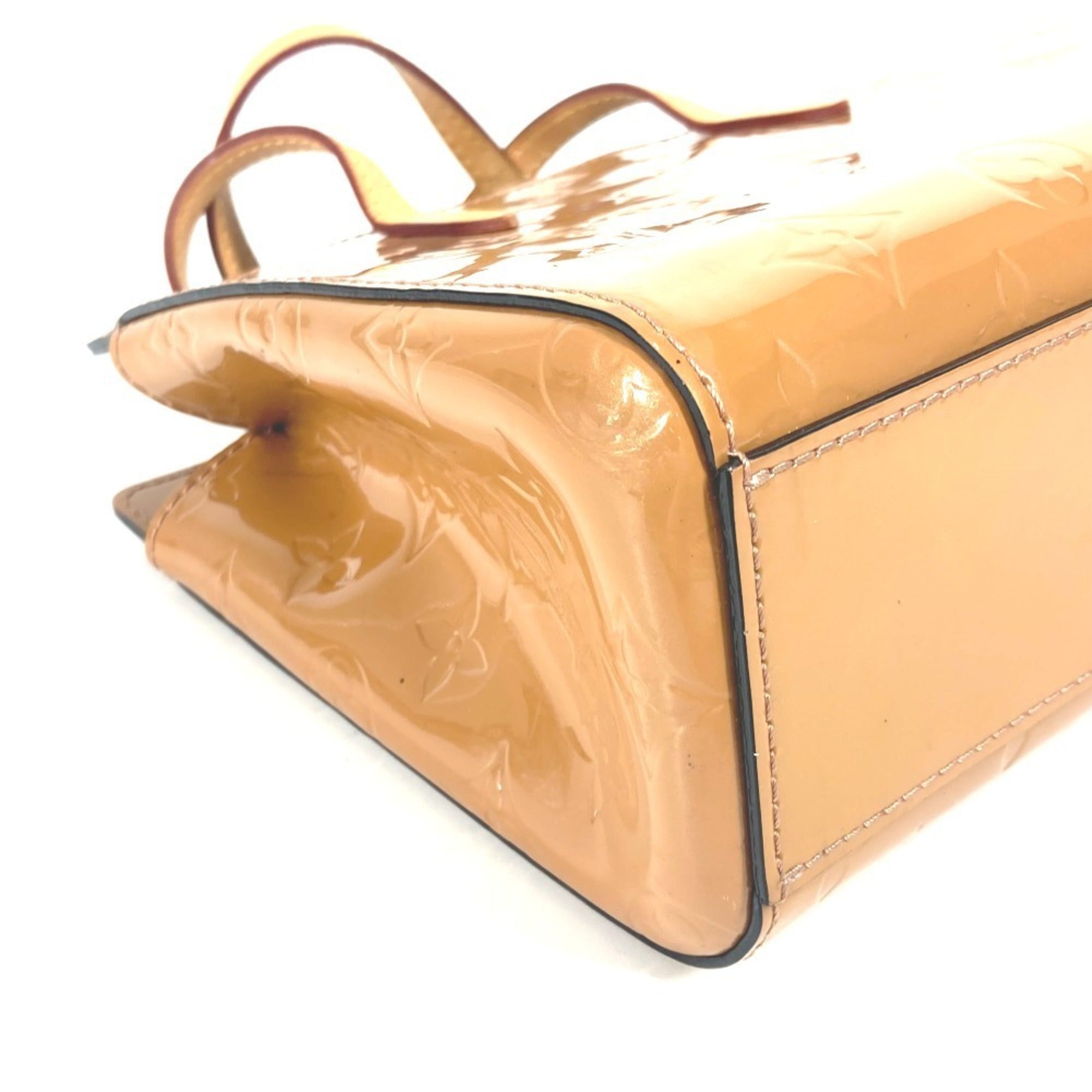 Louis Vuitton Monogram Vernis Beige Rose Velours Monogram Vernis Handbag Tote Bag (Pre-Owned)
