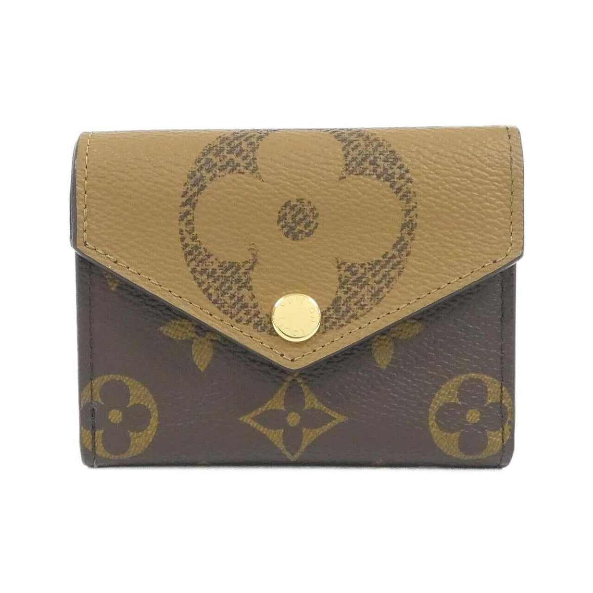 Louis Vuitton Monogram Marron Coated Canvas Wallet (Tri-Fold) (Pre-Owned)