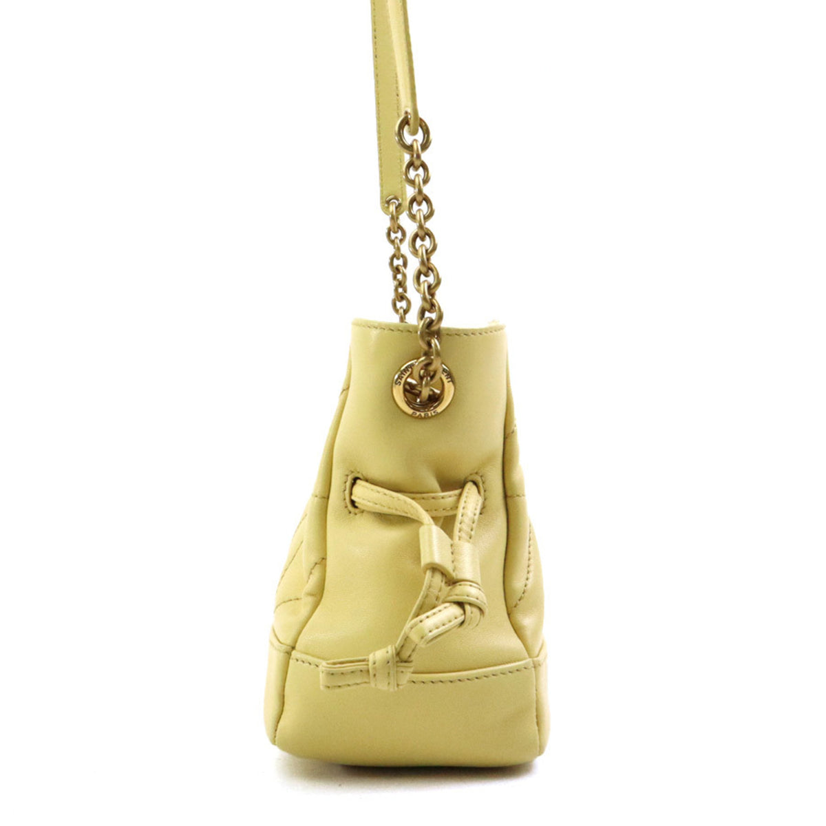 Saint Laurent Cream Yellow Leather Shoulder Bag (Pre-Owned)