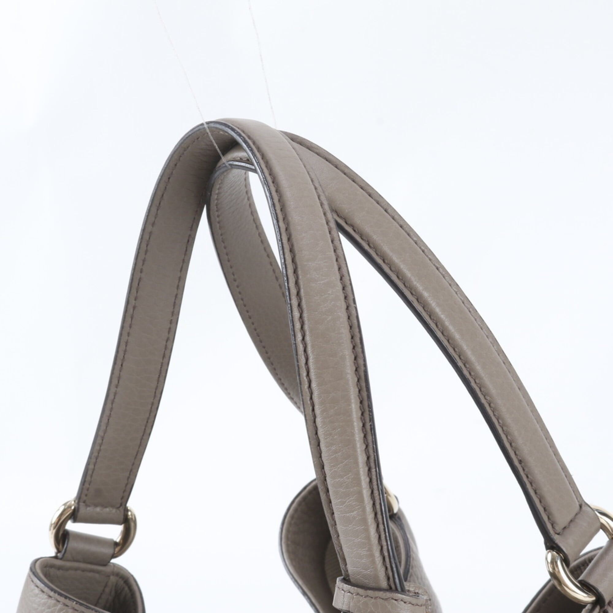 Gucci Soho Gray Leather Handbag Tote Bag (Pre-Owned)