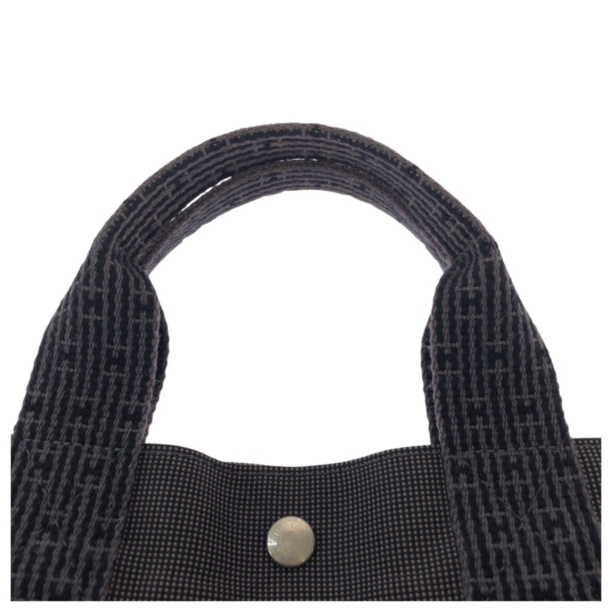 Hermes Gray Polyamide Polyester Handbag Tote Bag (Pre-Owned)