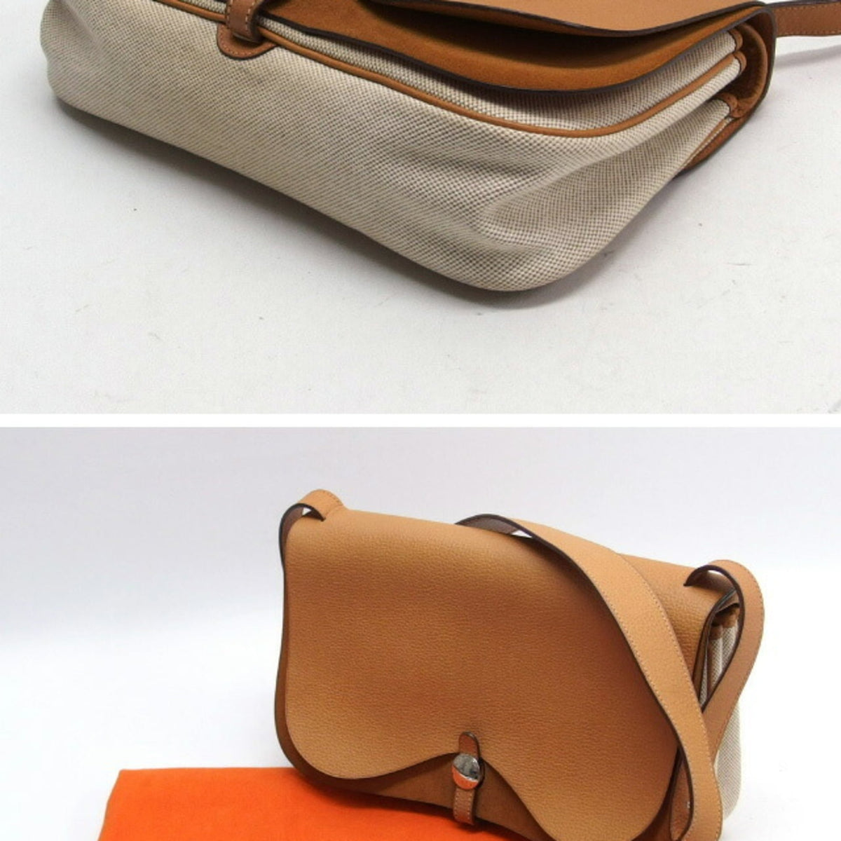 Hermes Colorado Light Beige Natural Toile H Clutch Bag Shoulder Bag (Pre-Owned)