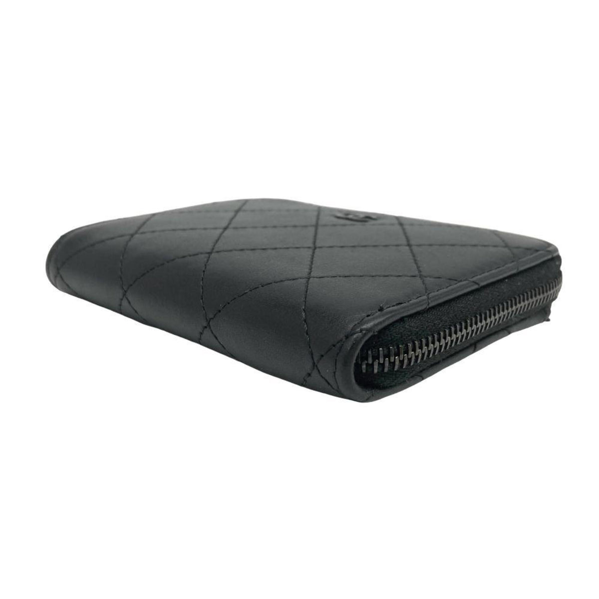 Chanel Black Leather Coin Purse/Coin Case (Pre-Owned)