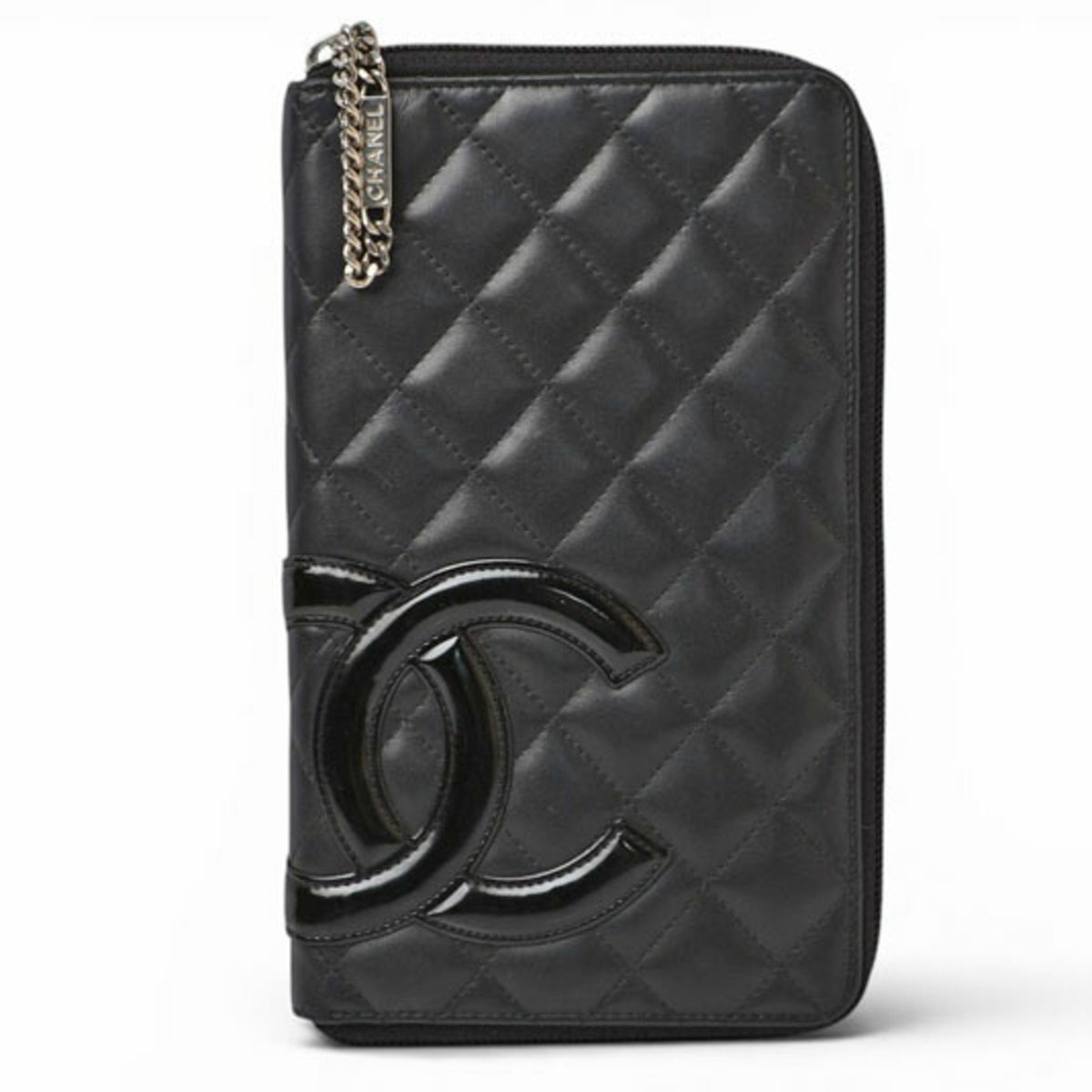 Chanel Black Leather Long Wallet (Bi-Fold) (Pre-Owned)