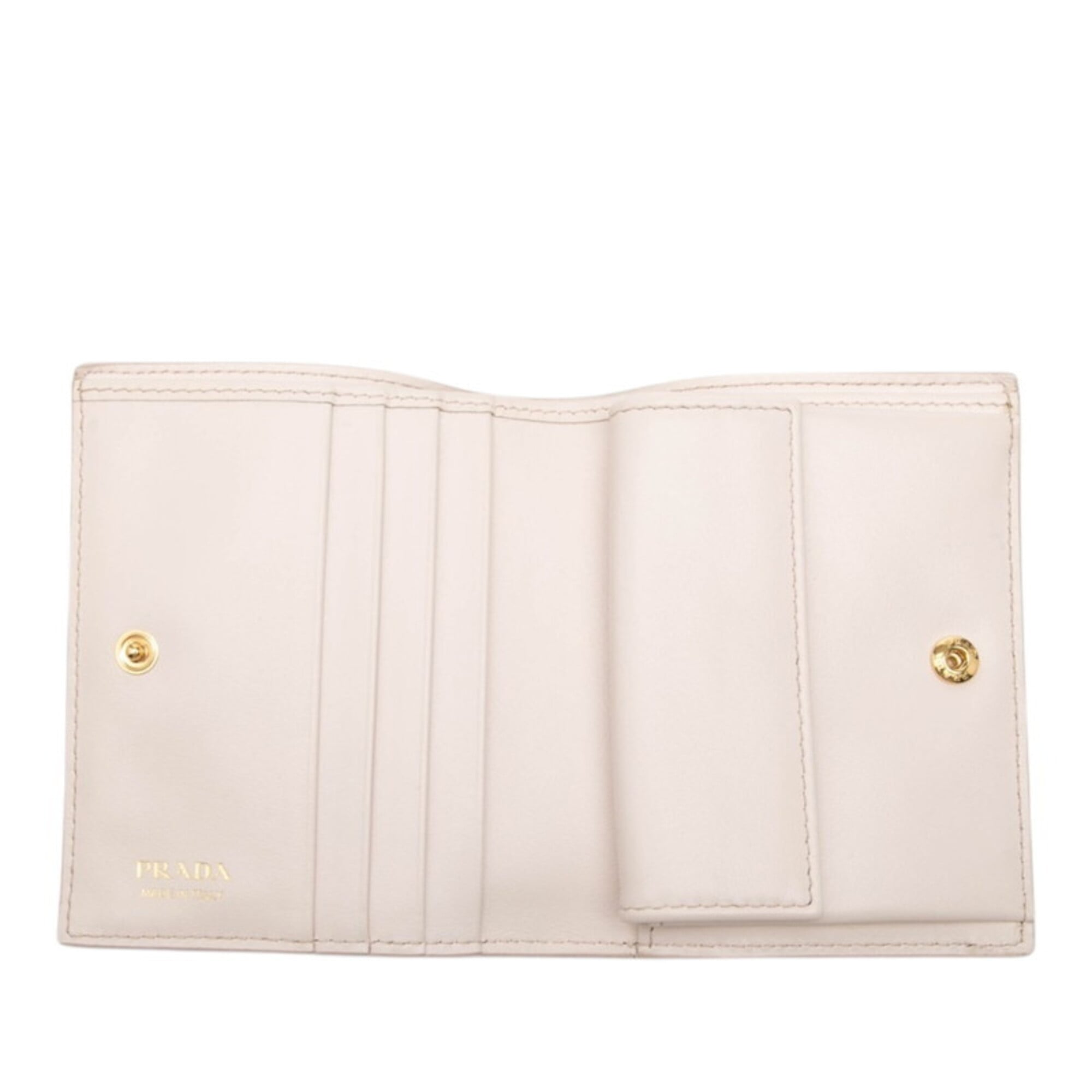 Prada Blue Pink Leather Wallet (Bi-Fold) (Pre-Owned)