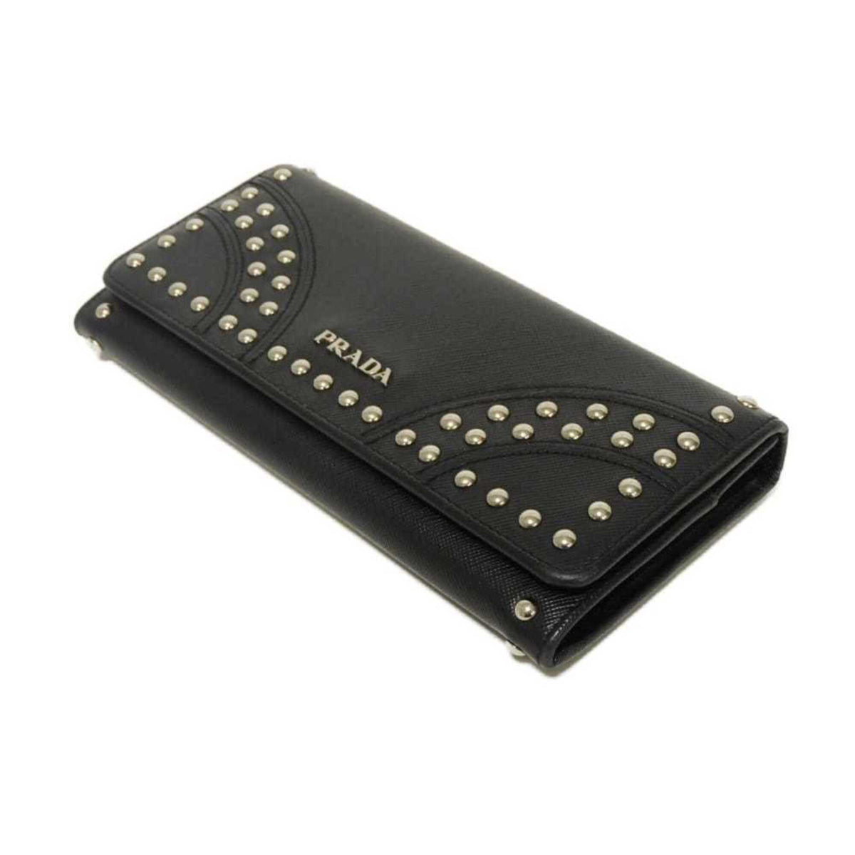 Prada Black Saffiano Long Wallet (Bi-Fold) (Pre-Owned)
