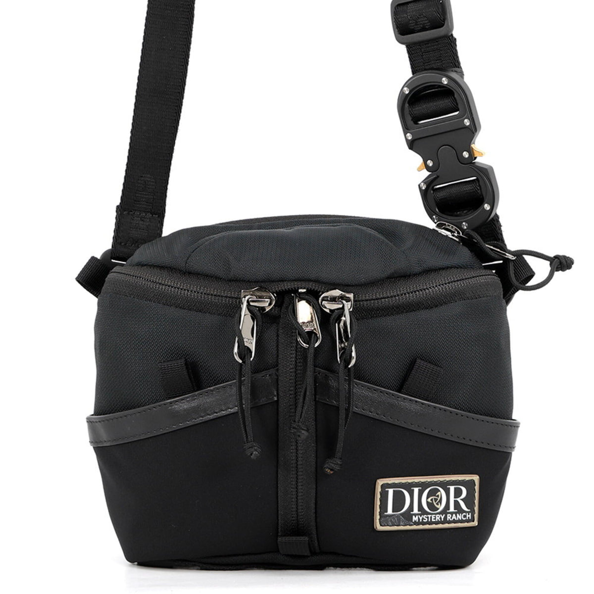 Christian Dior Black Nylon Canvas Leather Handbag Shoulder Bag (Pre-Owned)